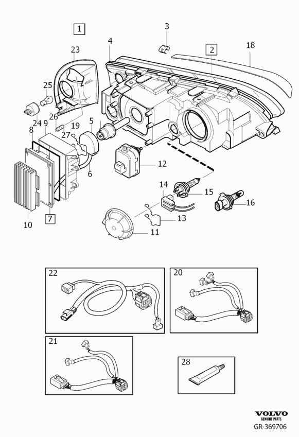 Volvo 989833 - Hõõgpirn,Kaugtuli parts5.com