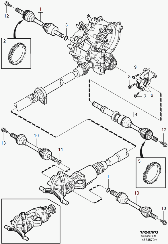 Volvo 8251775 - Árbol de transmisión parts5.com