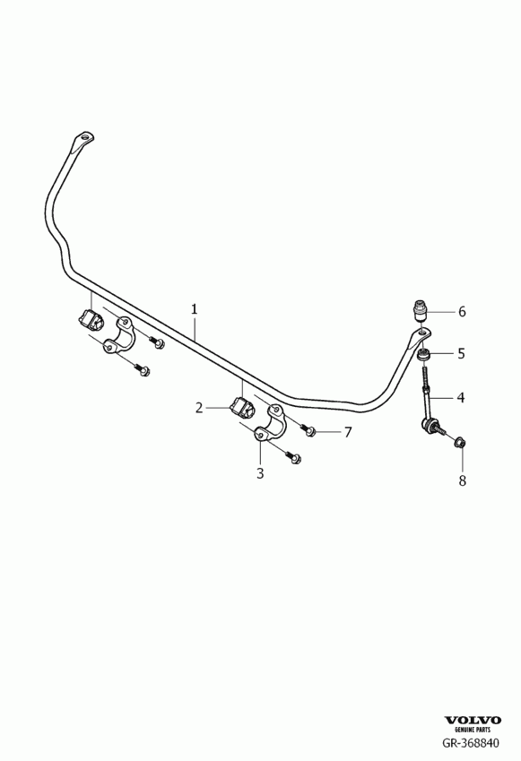 Volvo 30736947 - Šipka / spona, stabilizator parts5.com