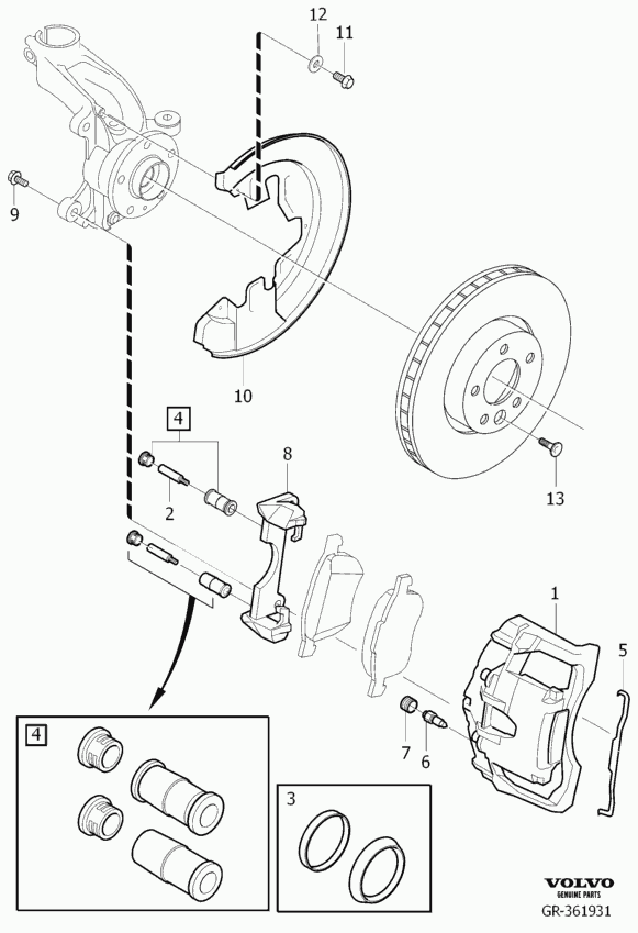 Volvo 36000376 - Okvir kolutne zavore parts5.com