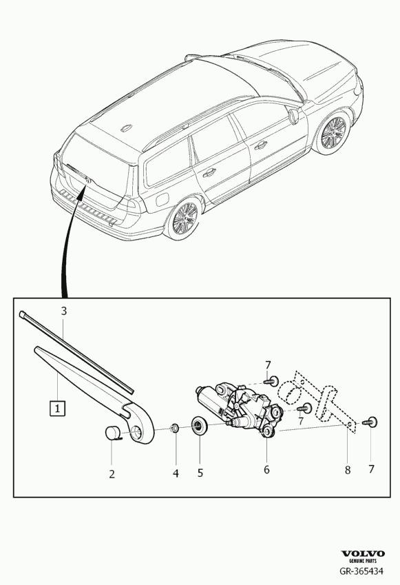 Volvo 30 753 964 - К-кт рамена за чистачки, стъклопочистване parts5.com