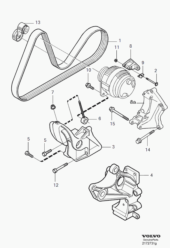 Volvo 31336390 - Napínák, žebrovaný klínový řemen parts5.com