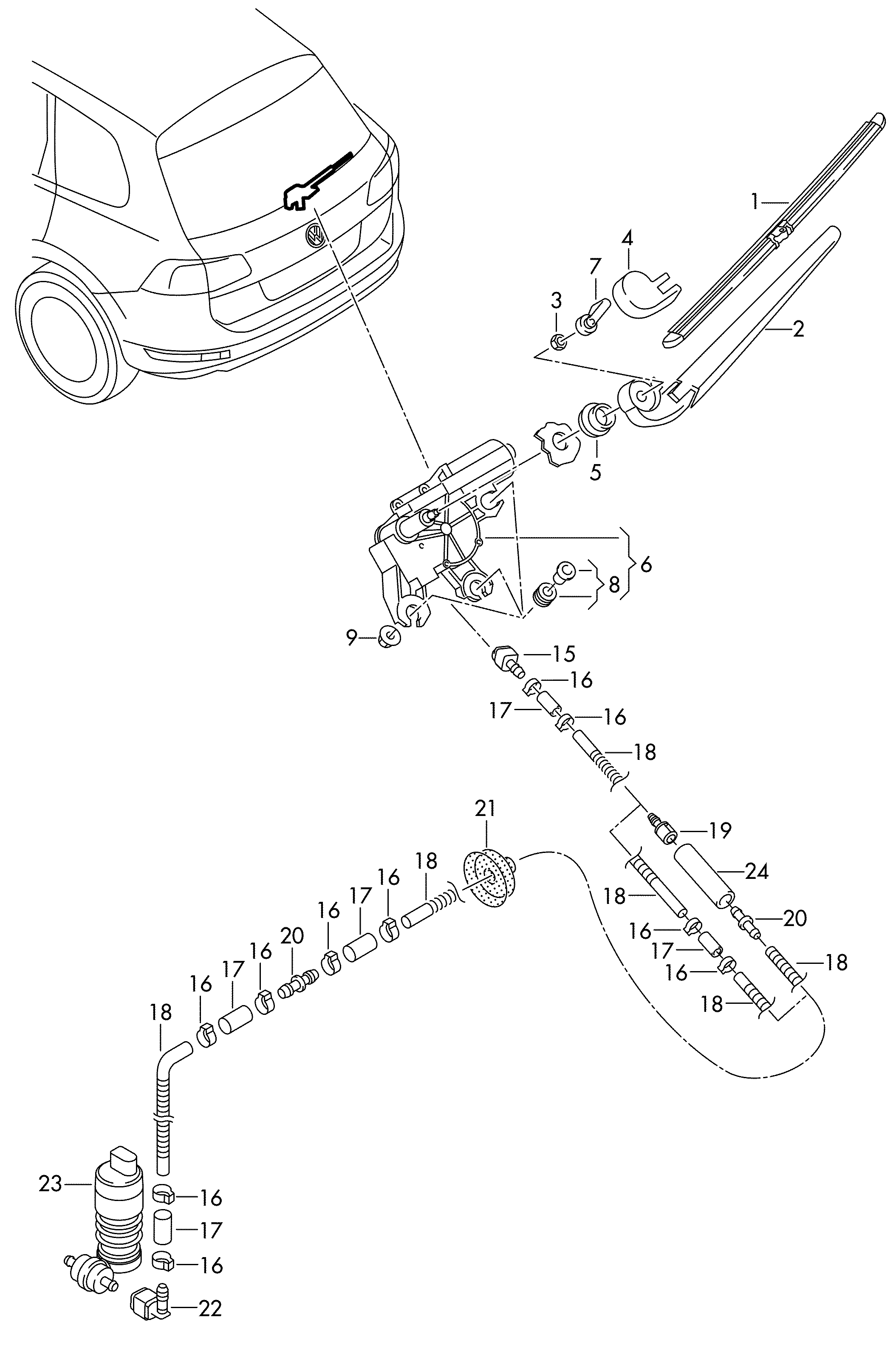 VAG 7P6 955 427 - Перо на чистачка parts5.com