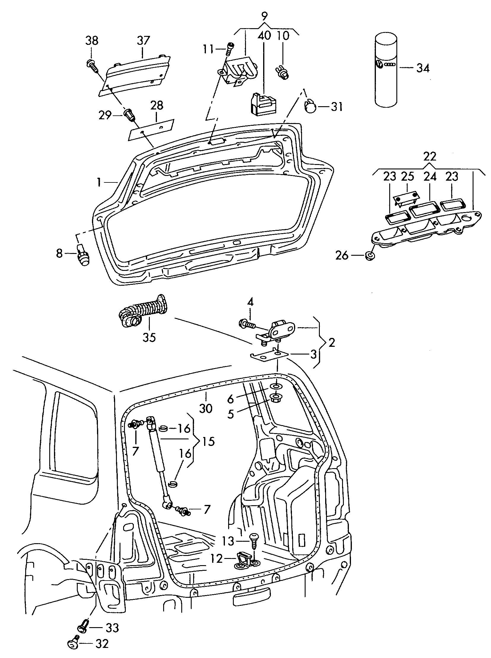 VW 1T0827025L - Capota portbagaj parts5.com