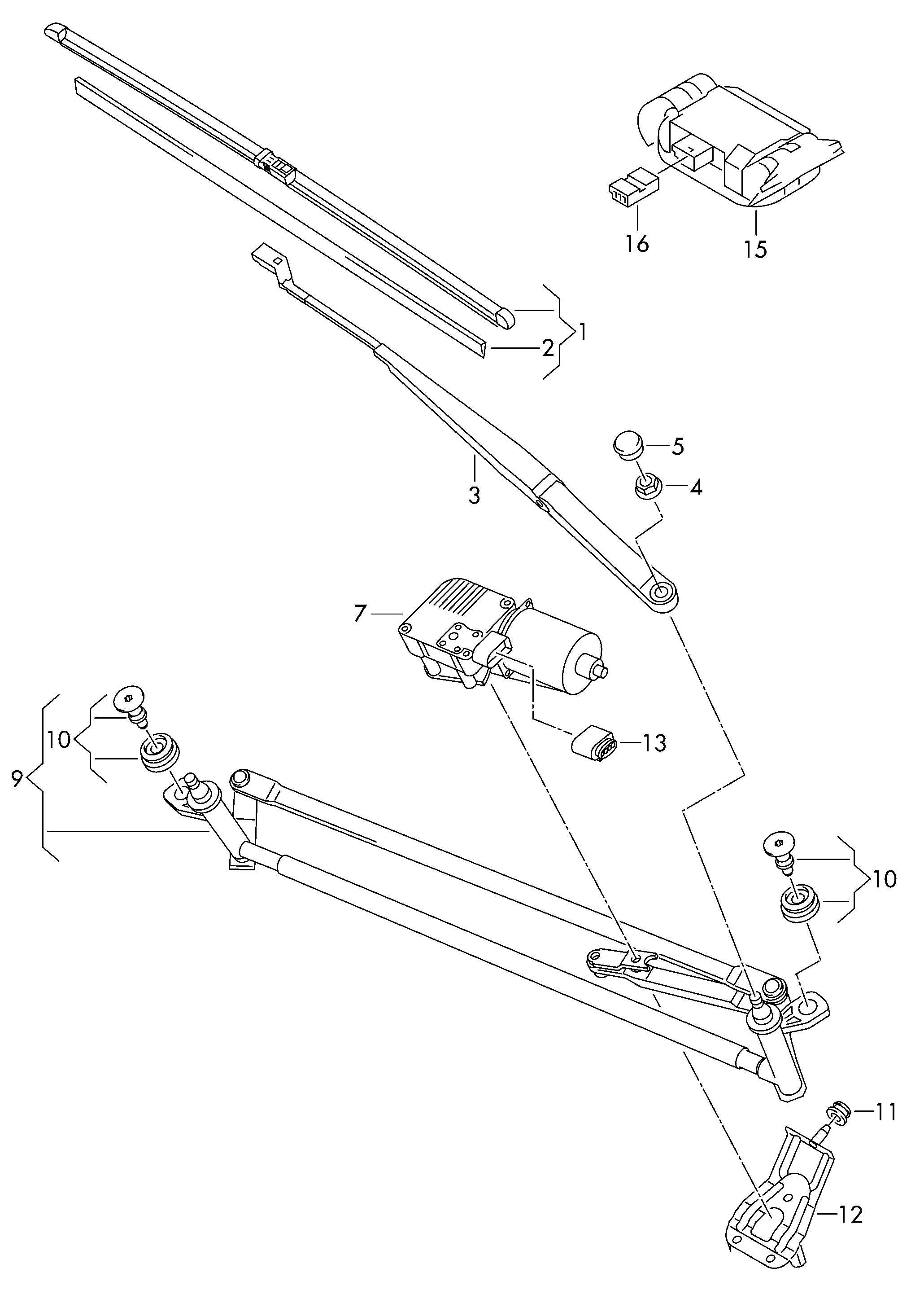 VAG 2K1 955 425 C - Pyyhkijänsulka parts5.com