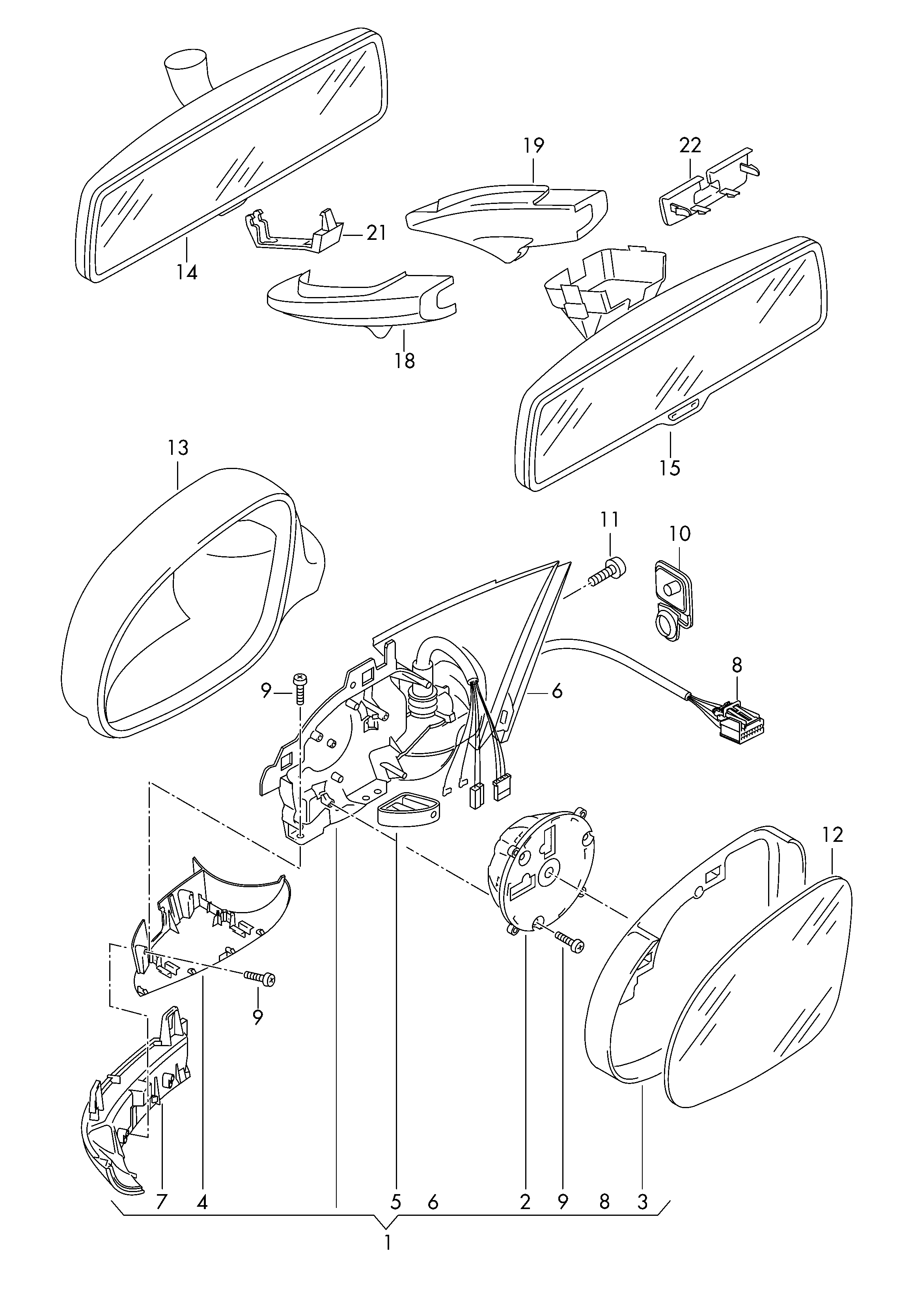 VW 3C0857538A GRU - Pokrywa, zewnętrzne lusterko parts5.com