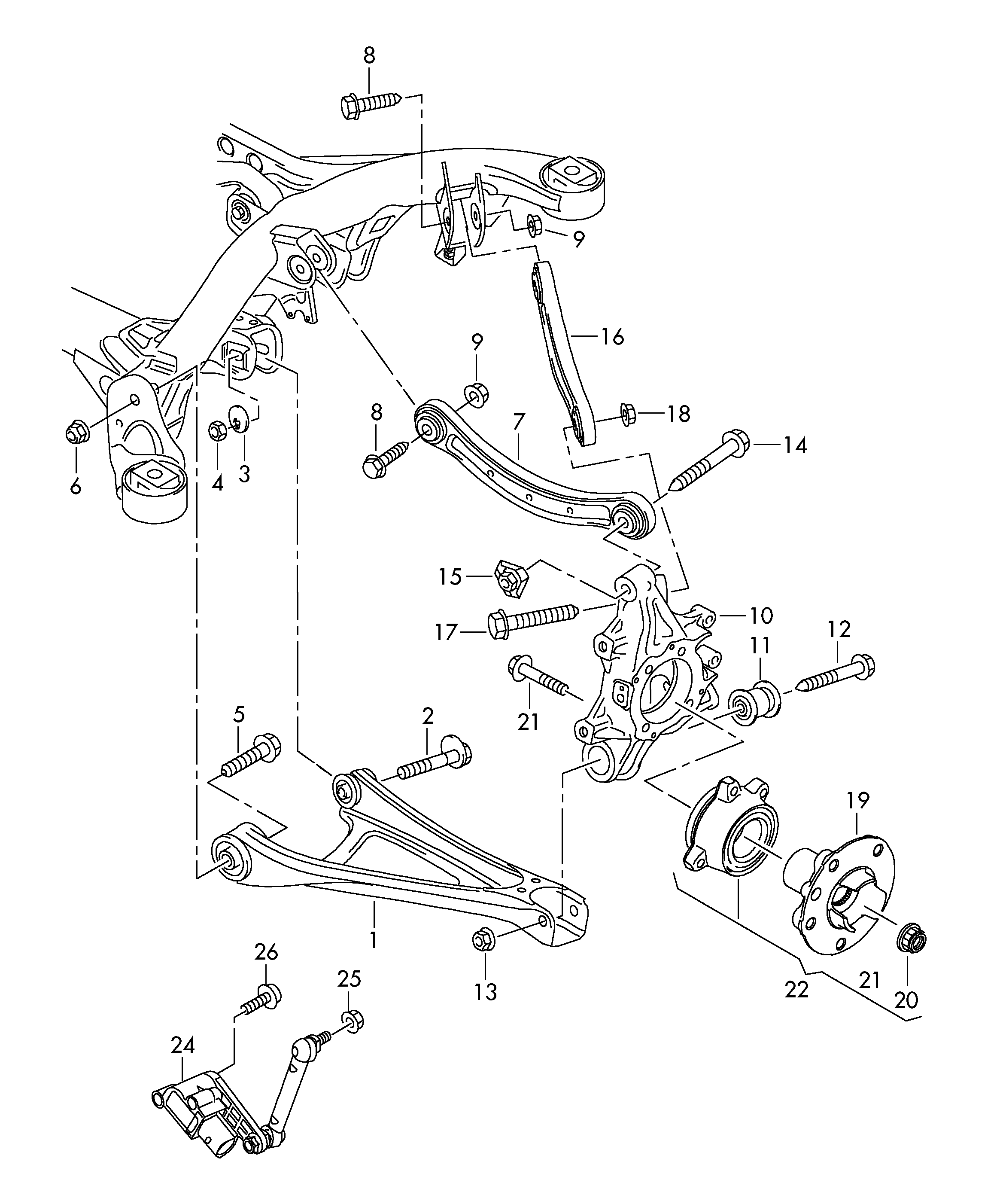 VW 7L0 505 323 A - Носач, окачване на колелата parts5.com