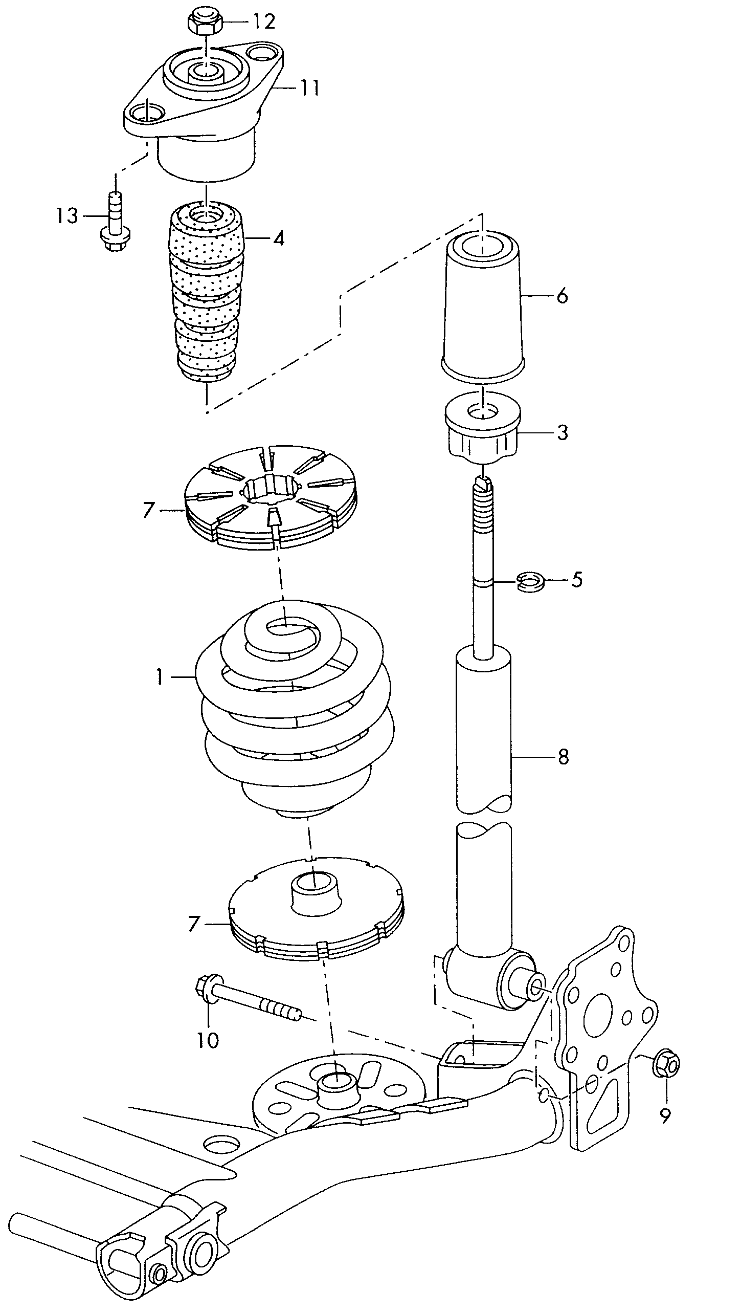 Skoda 3B0 512 131 H - Rubber Buffer, suspension parts5.com