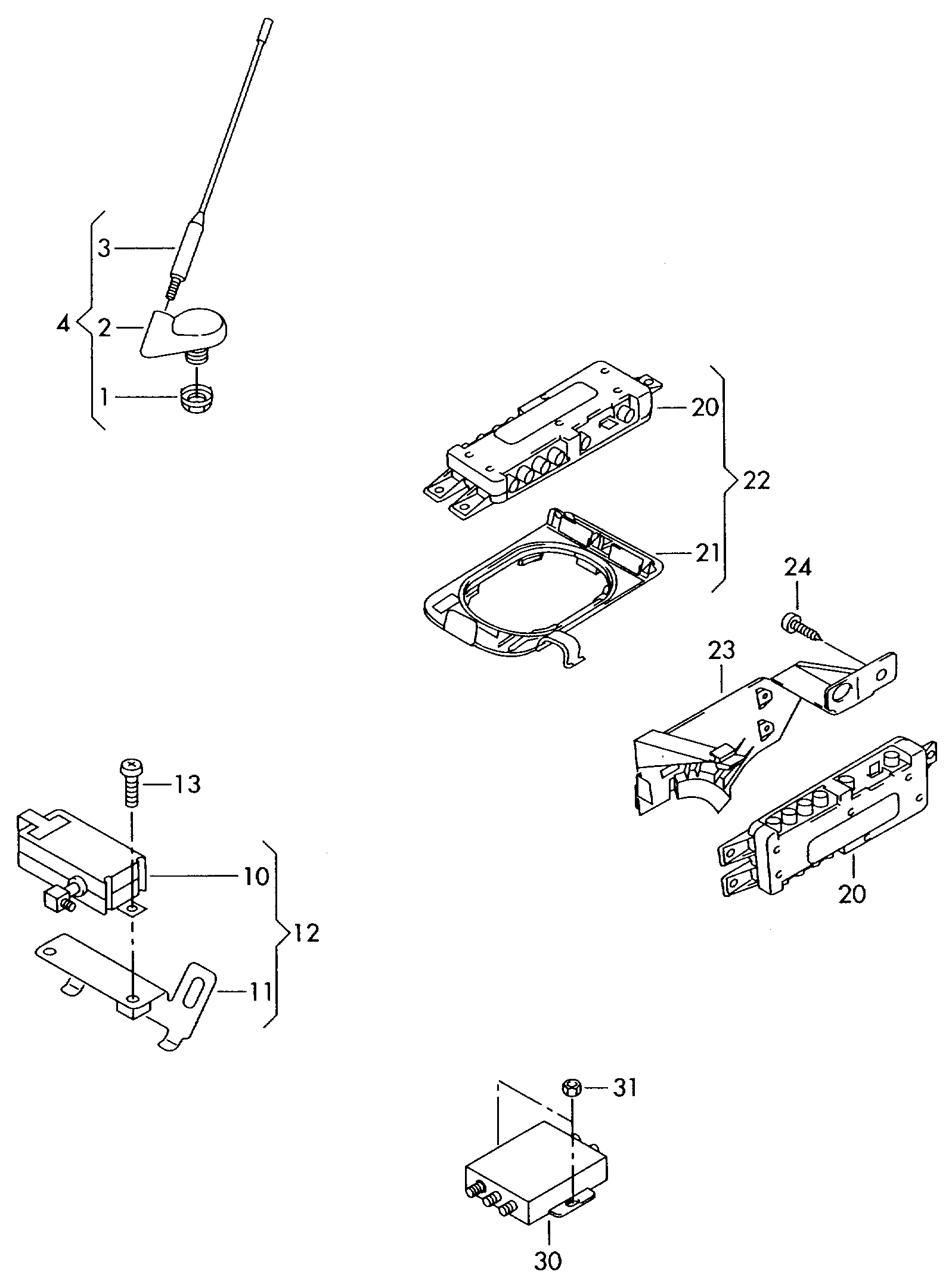 VW 1J0 035 501C - Terminal antena parts5.com