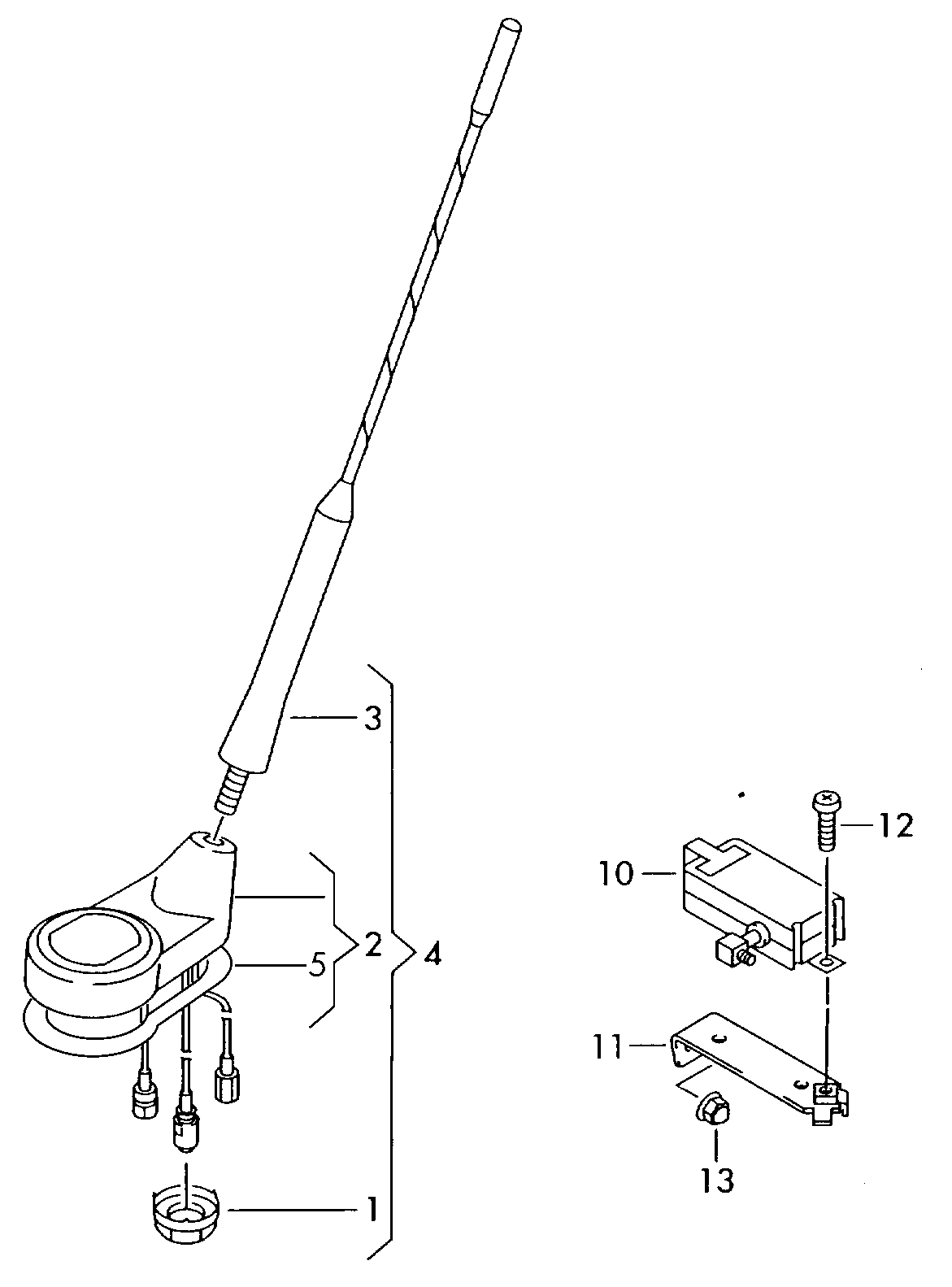 VW 1J0035350 - Antena parts5.com