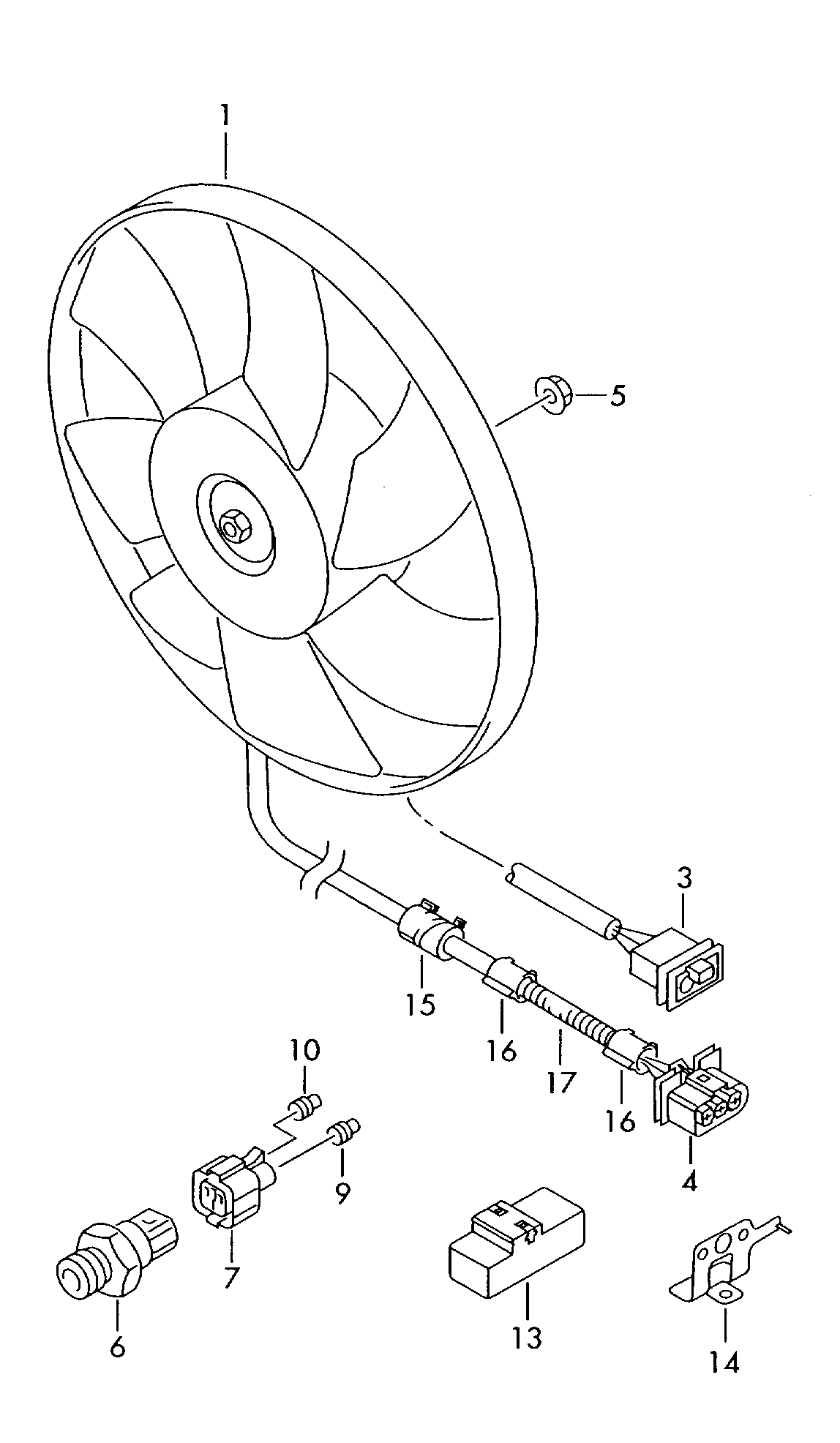 VAG 1J0959481A - Przełącznik termiczny, wentylator chłodnicy parts5.com