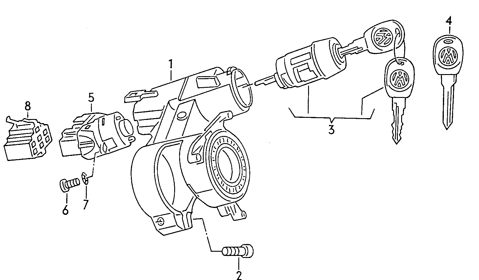 VW 6N0 905 865 - Kontak / çalıştırma anahtarı parts5.com