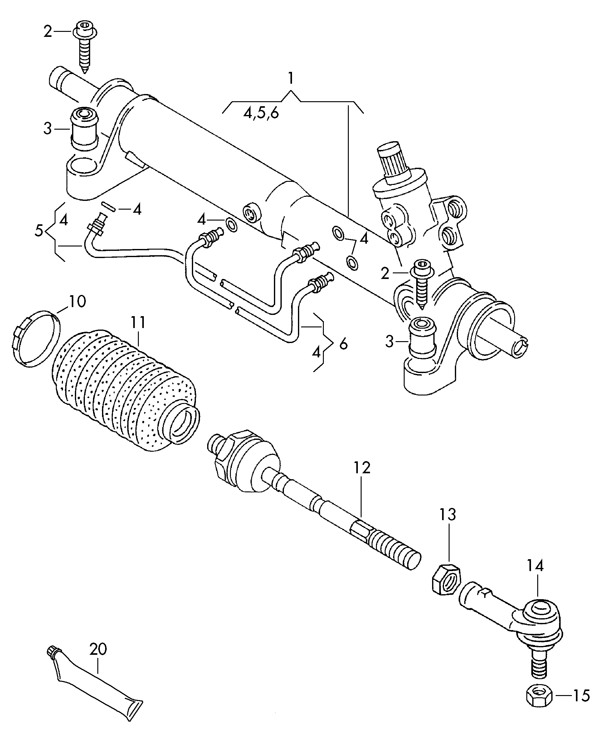 VAG 7D0 419 831 - Bellow Set, steering parts5.com