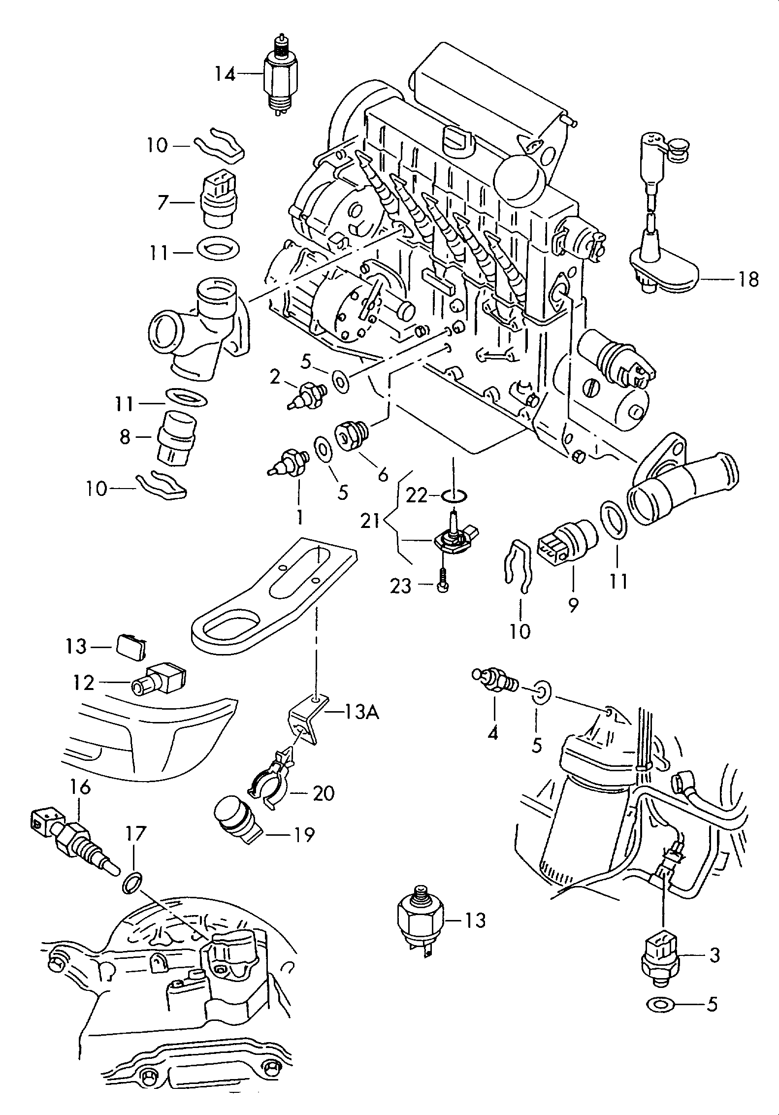 AUDI 701 919 369 E - Senzor,temperatura lichid de racire parts5.com