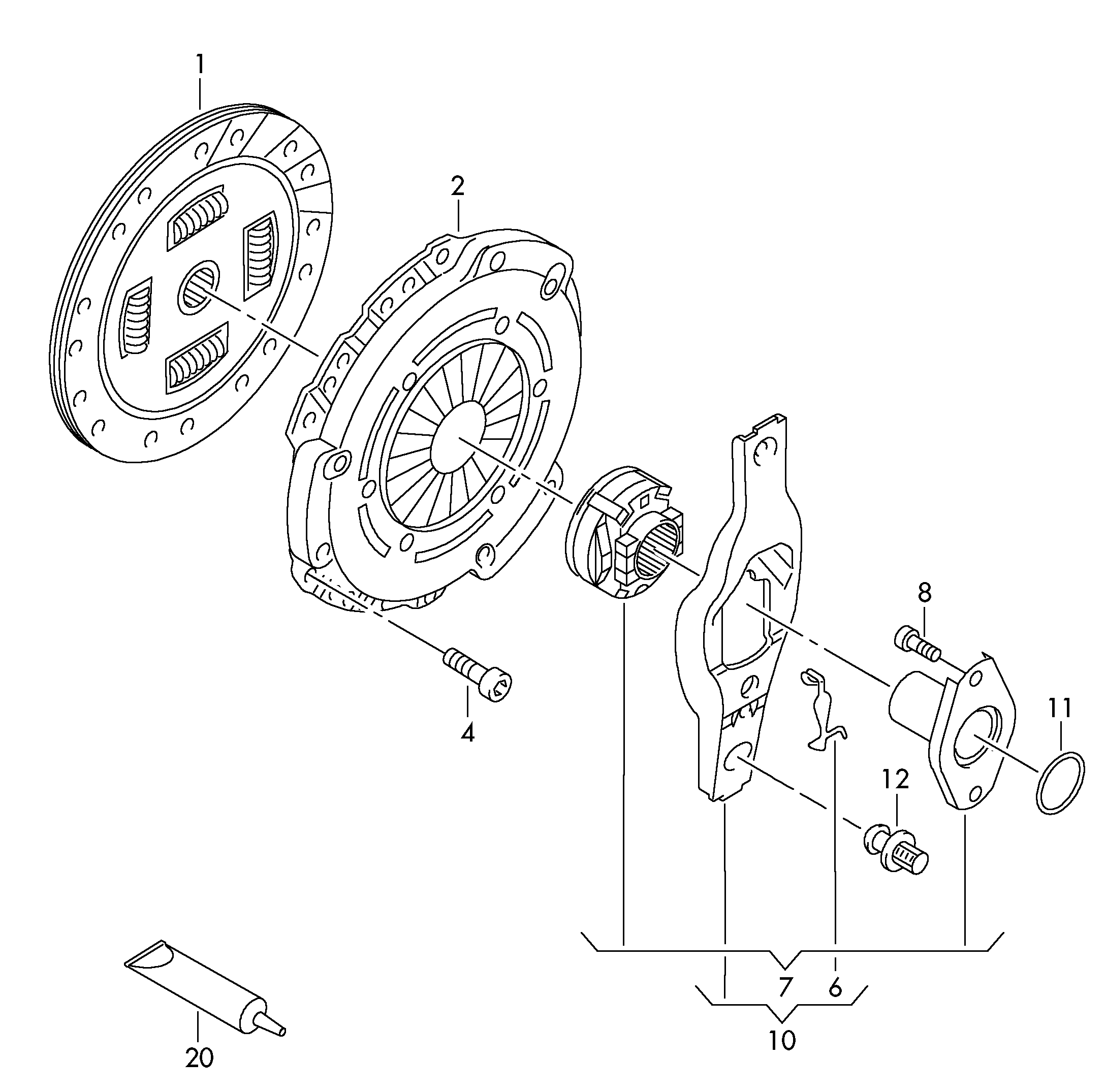 VW 04E 198 141 X - Komplet spojke parts5.com