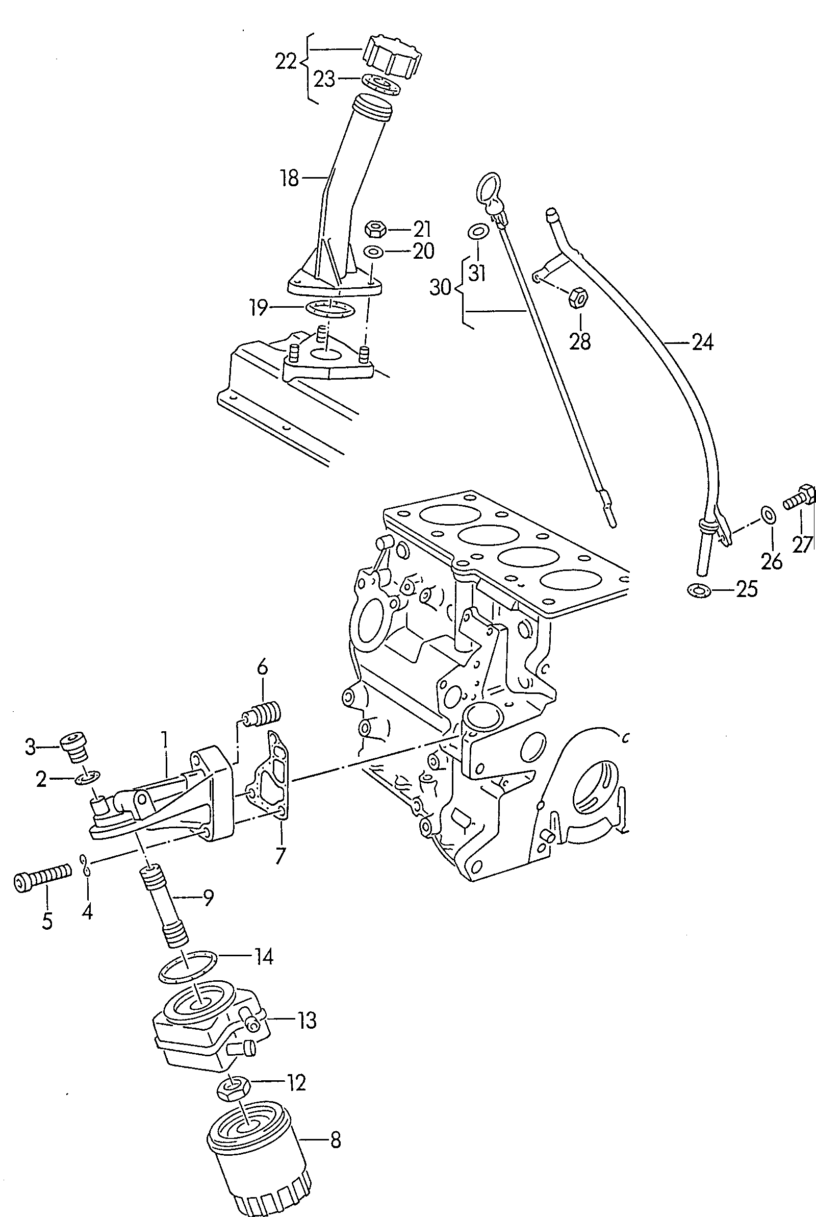 Skoda 028115561B - Filtre à huile parts5.com