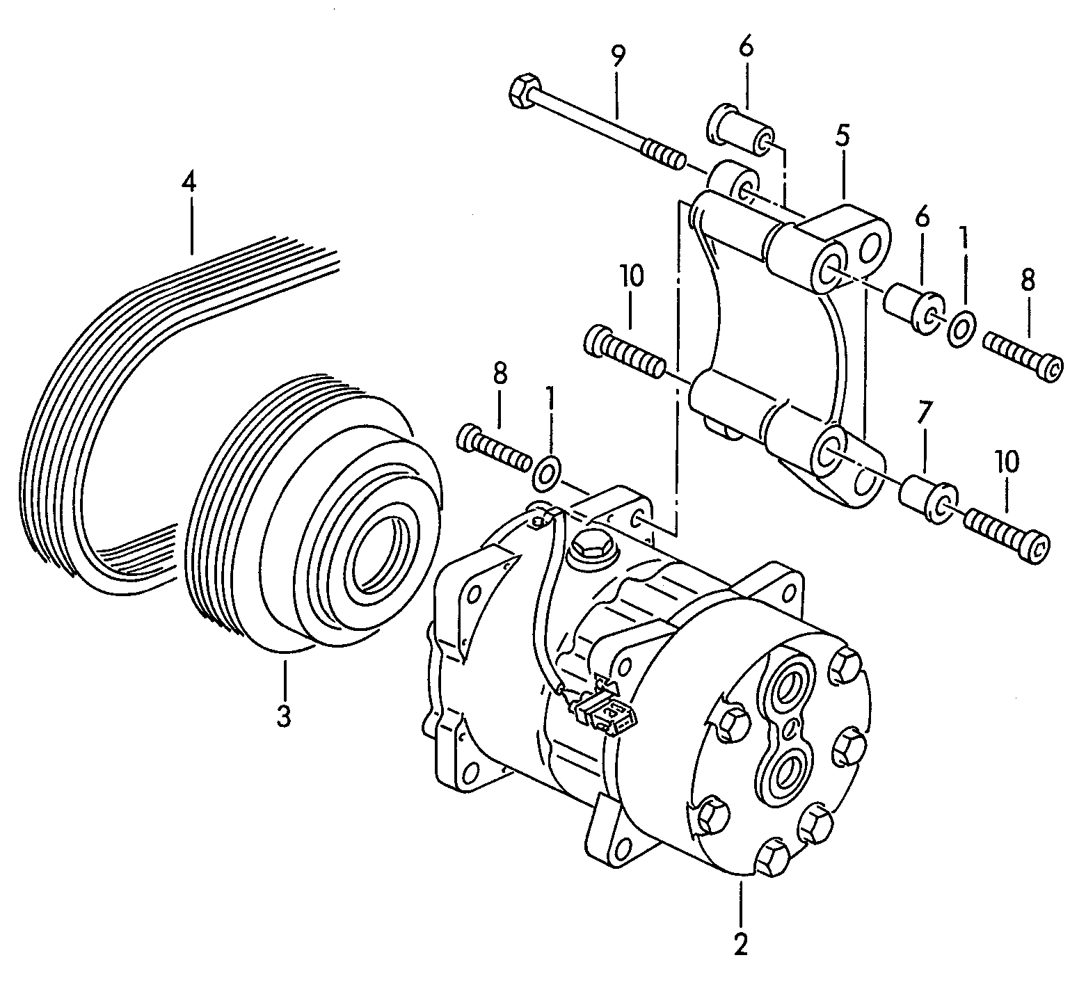 VW 7D0820805 - Compresor, aire acondicionado parts5.com