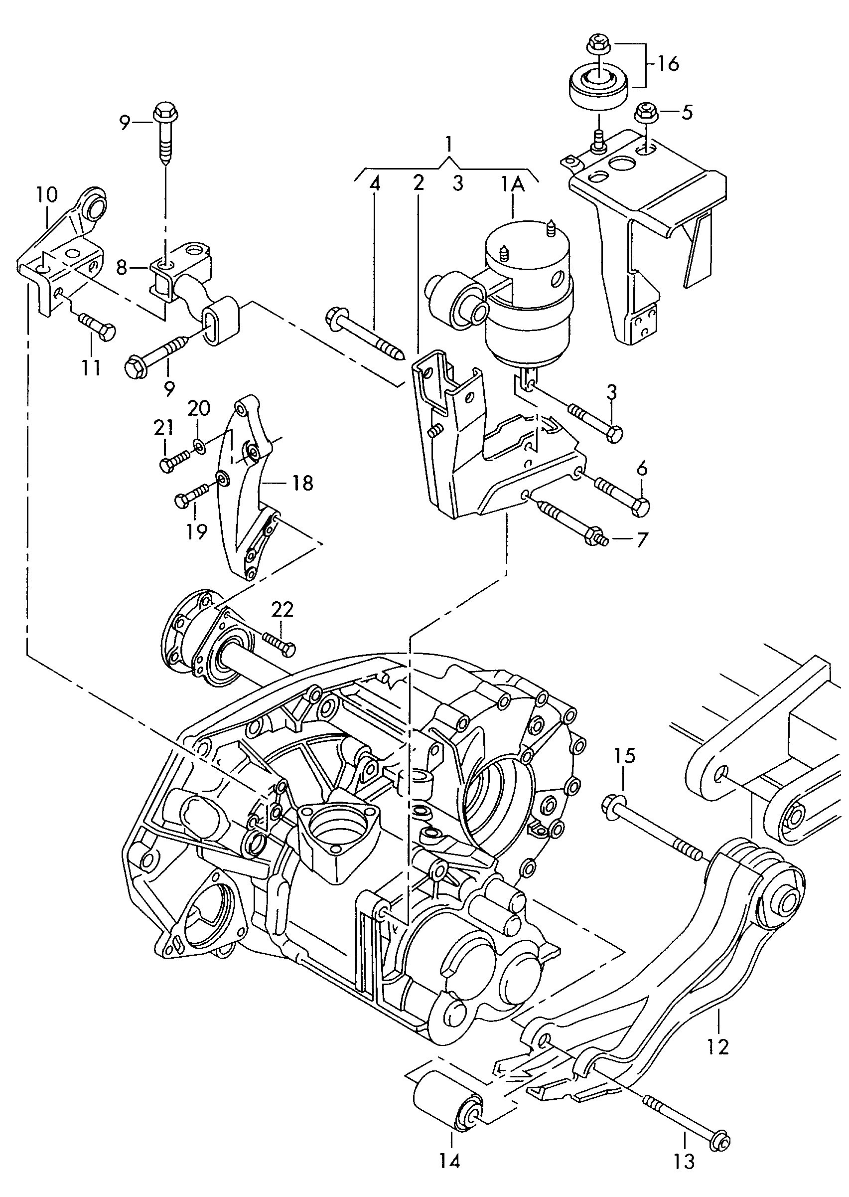 VW 7D0 399 207 B - Mounting, manual transmission parts5.com