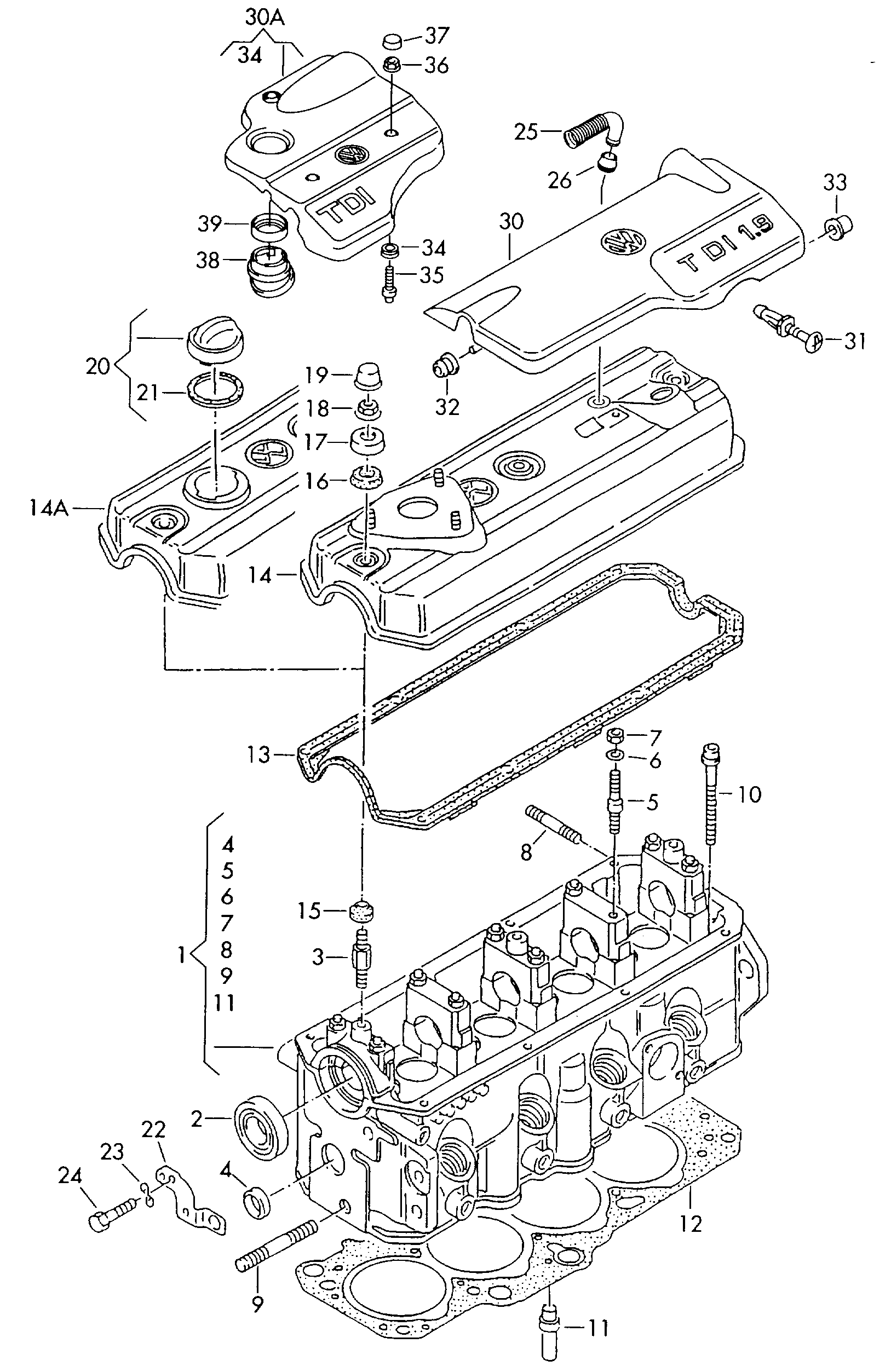 AUDI 028 103 383 BP - Tiiviste, sylinterikansi parts5.com