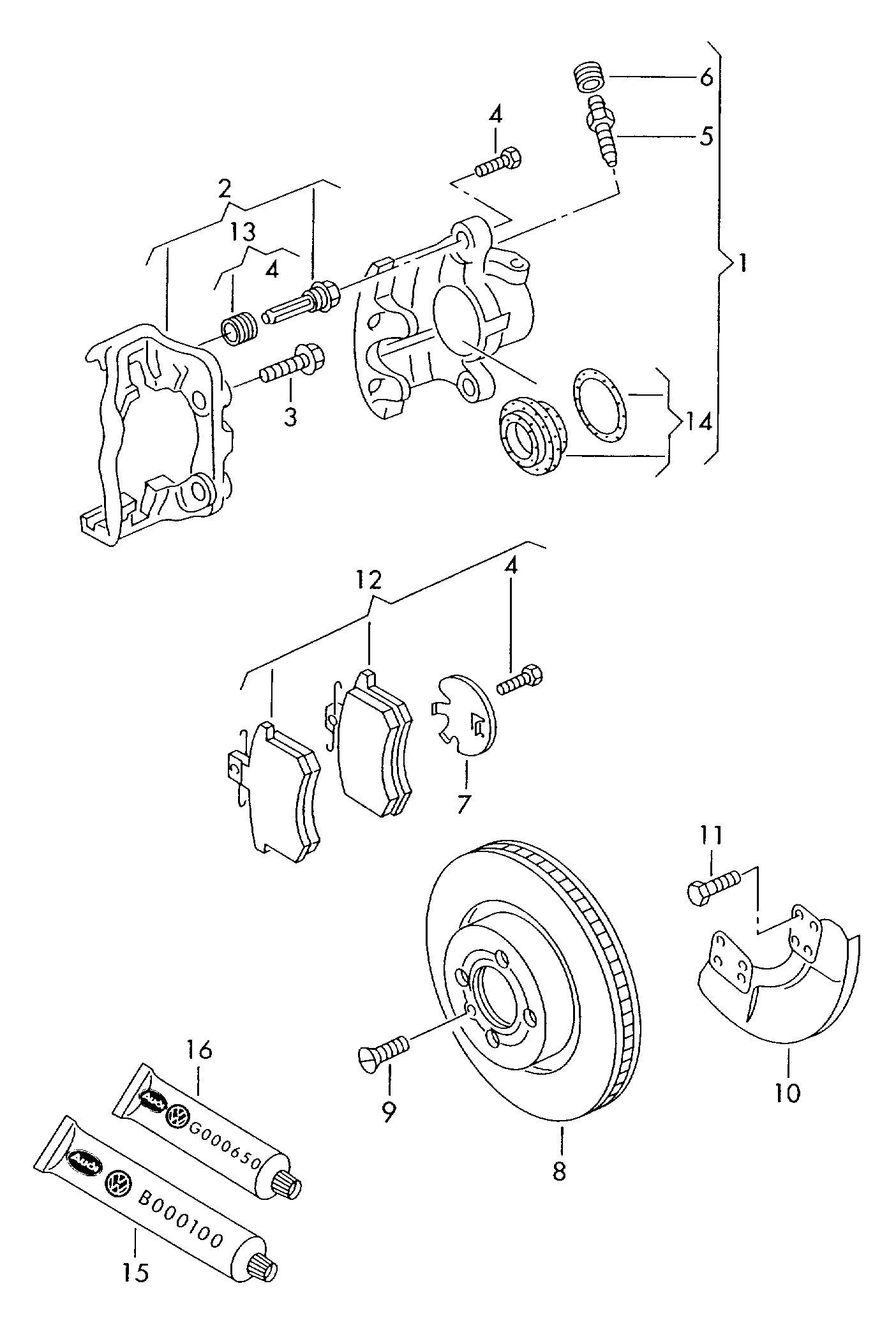 Skoda 357698480 X - 1 set: brake caliper housing parts5.com