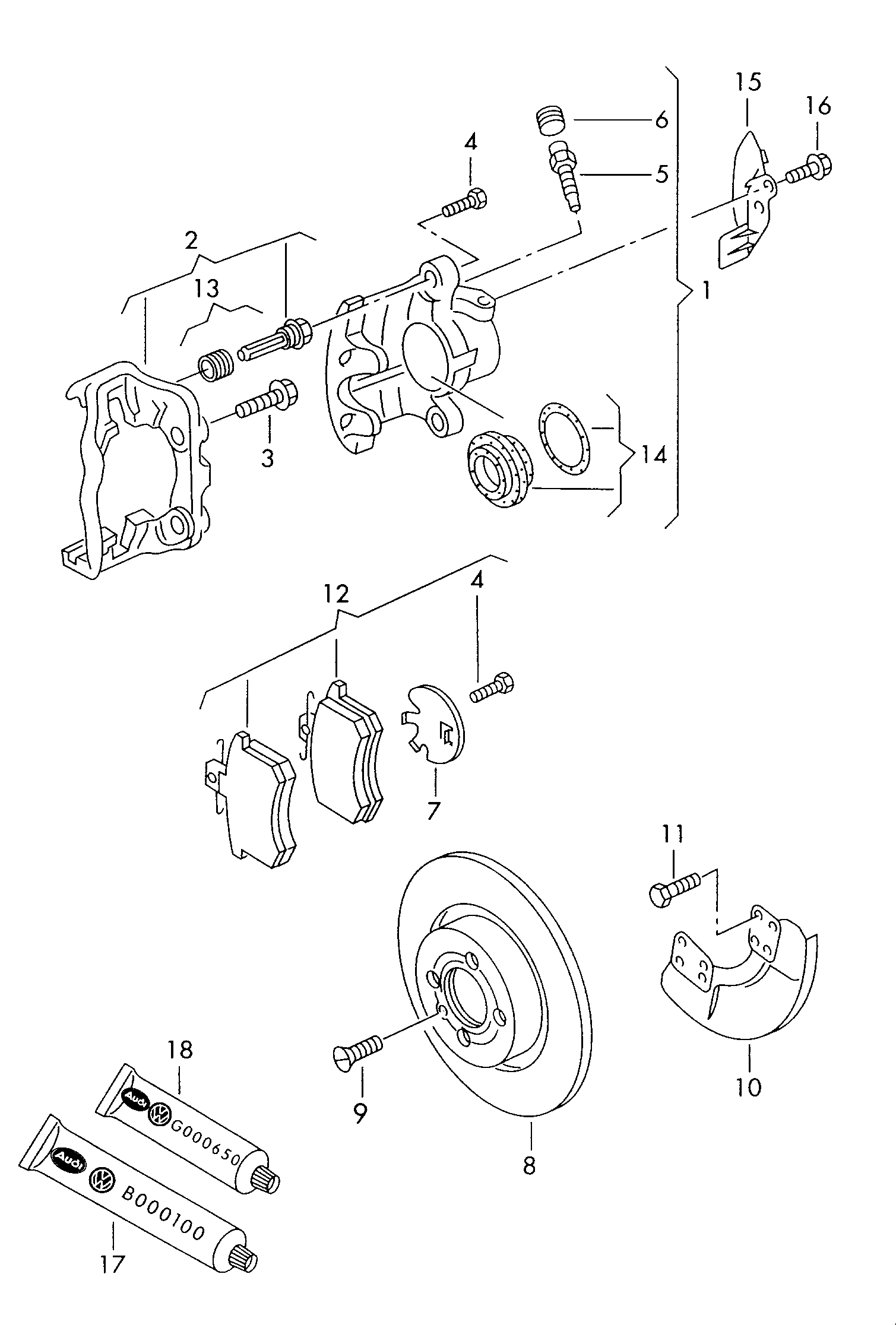 AUDI 357698151B - Komplet pločica, disk-kočnica parts5.com