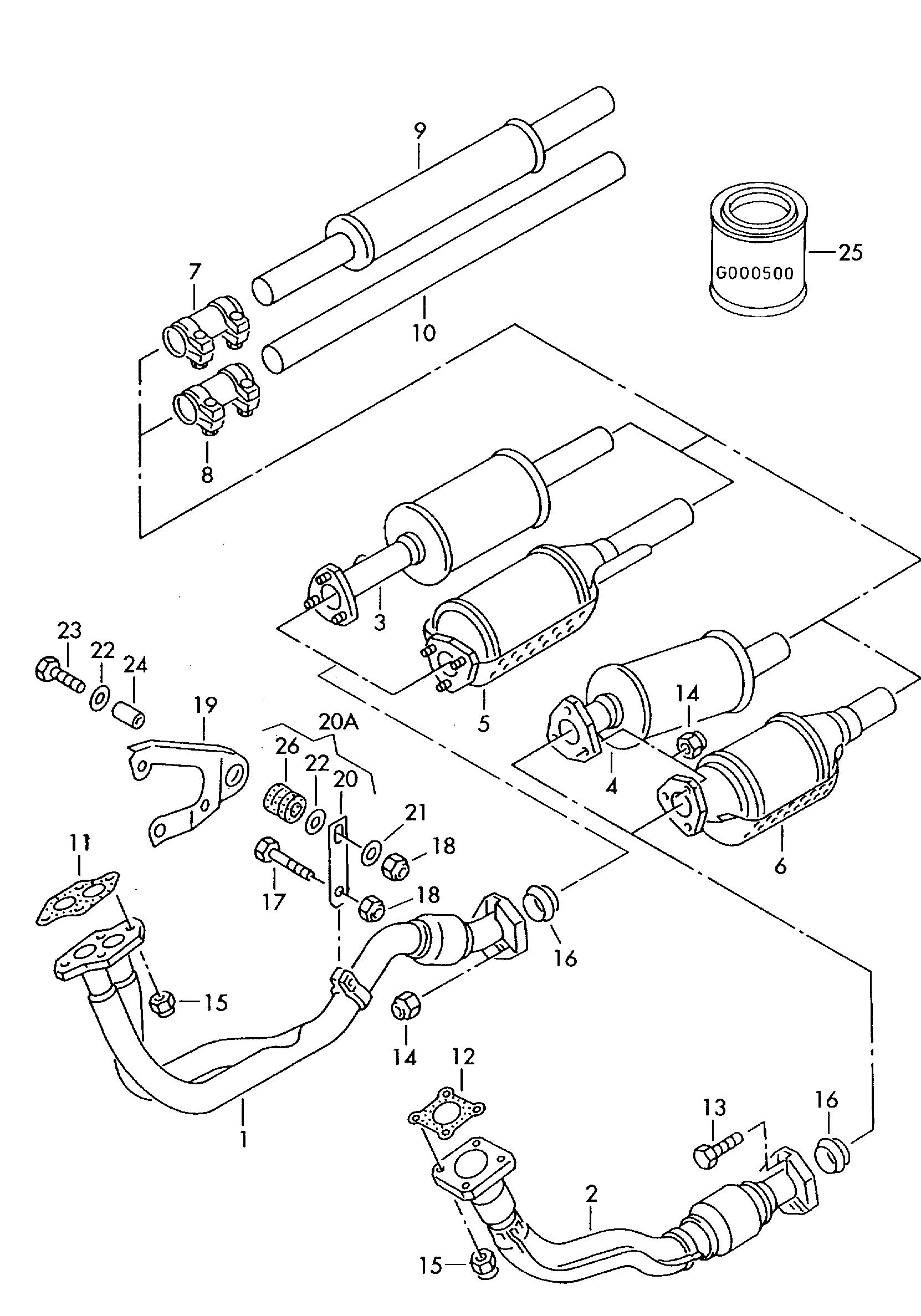 VW 6N0 131 701 RX - Catalytic Converter parts5.com