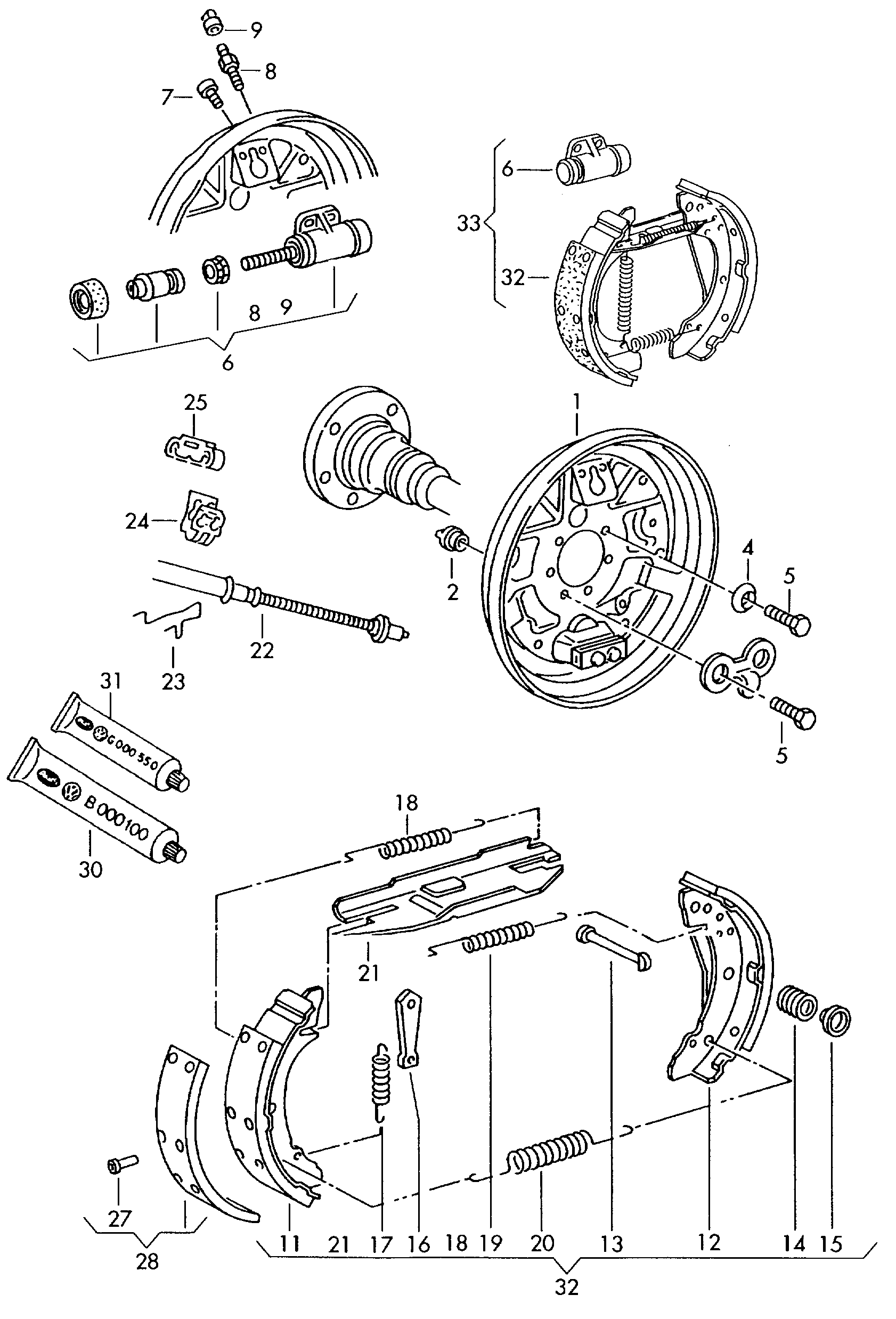 VAG 1H0 698 511 AX - Set saboti frana parts5.com