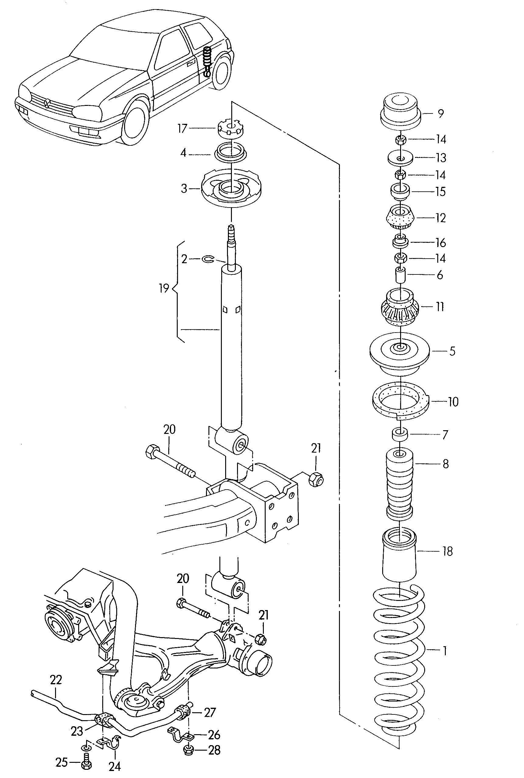 VAG 191512131B - Tampon cauciuc, suspensie parts5.com