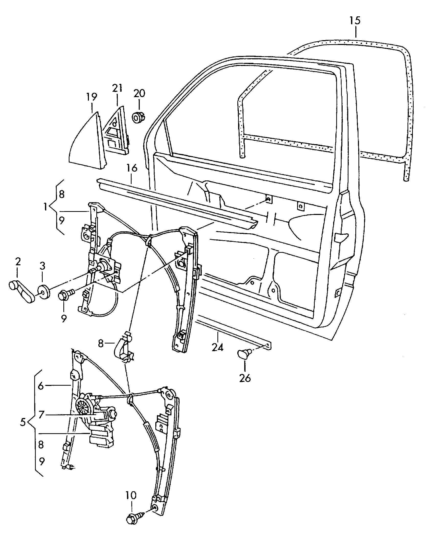 Skoda 1H0 837 581 D - Ручка стеклоподъемника parts5.com