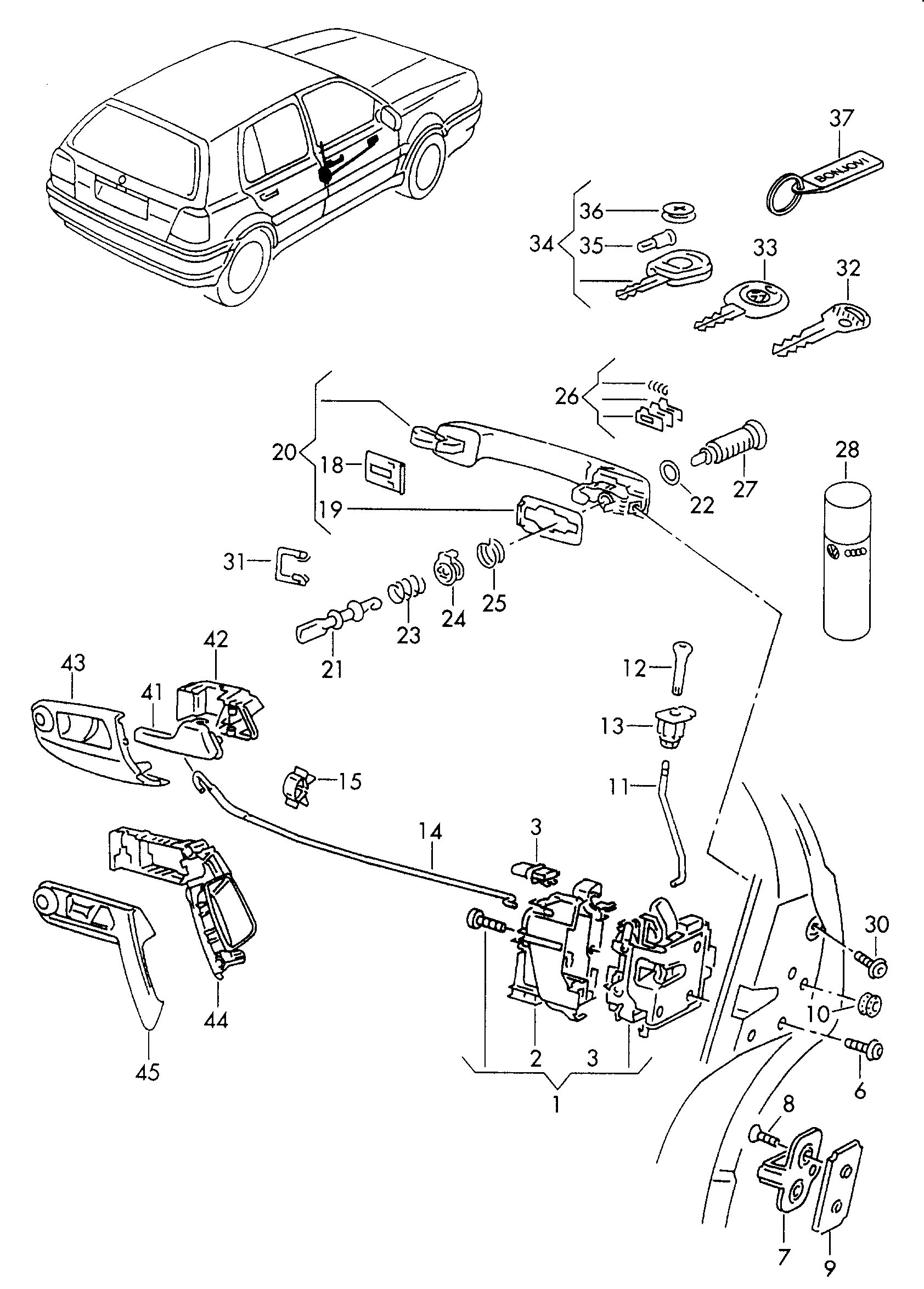 VW 1H0 837 237D - Cilindru inchidere parts5.com