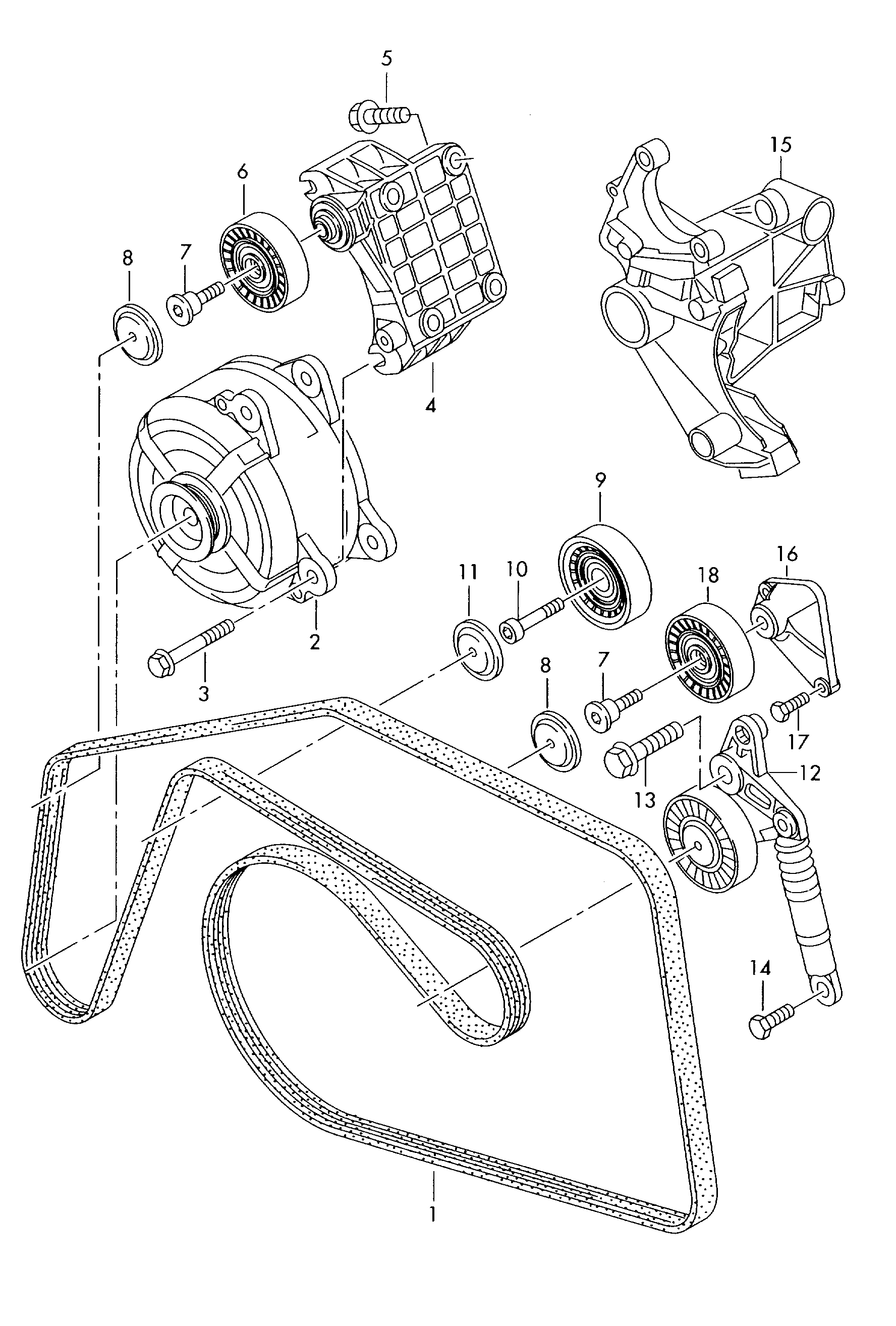 VW 059 903 341 G - Rola ghidare / conducere, curea transmisie parts5.com