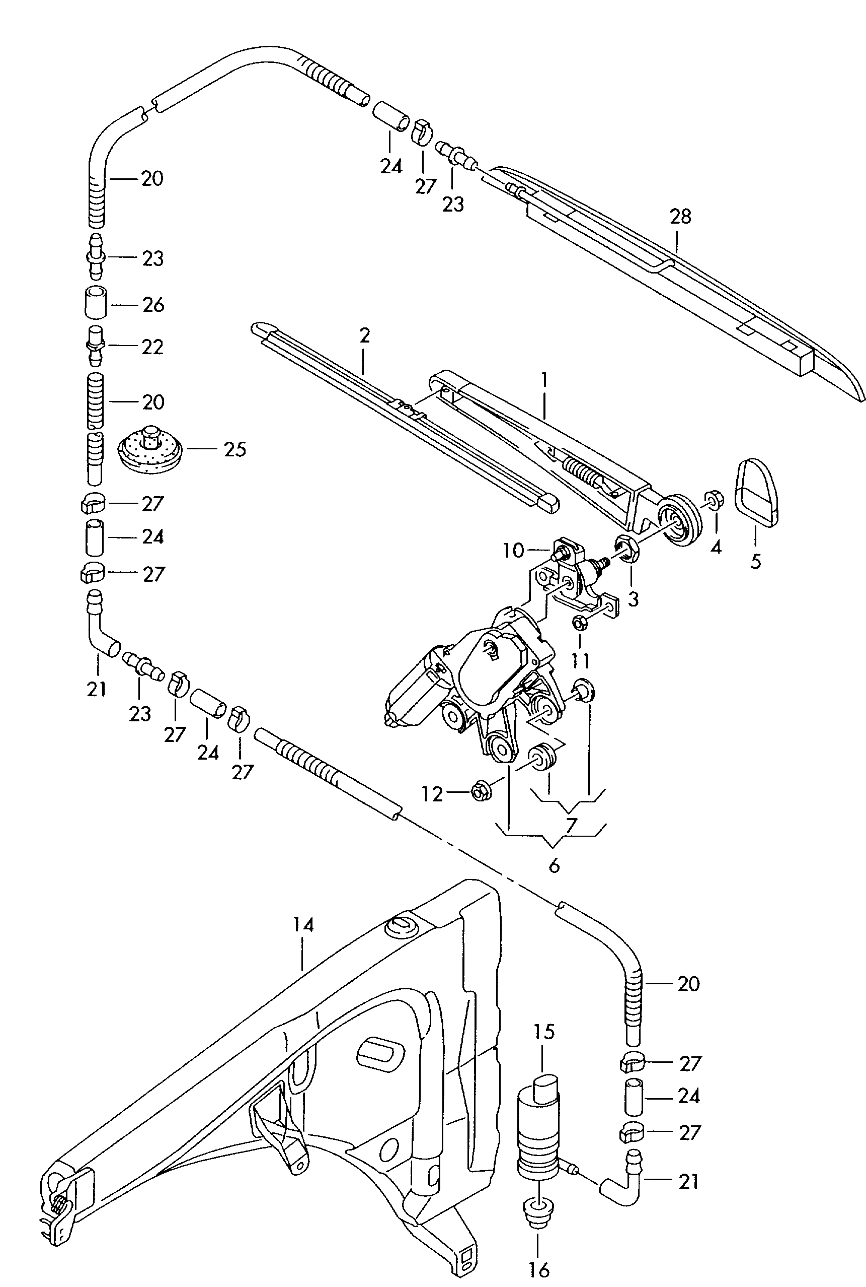 VAG 7L6 955 425 - Sasa ramienka stierača, čistenie okien parts5.com