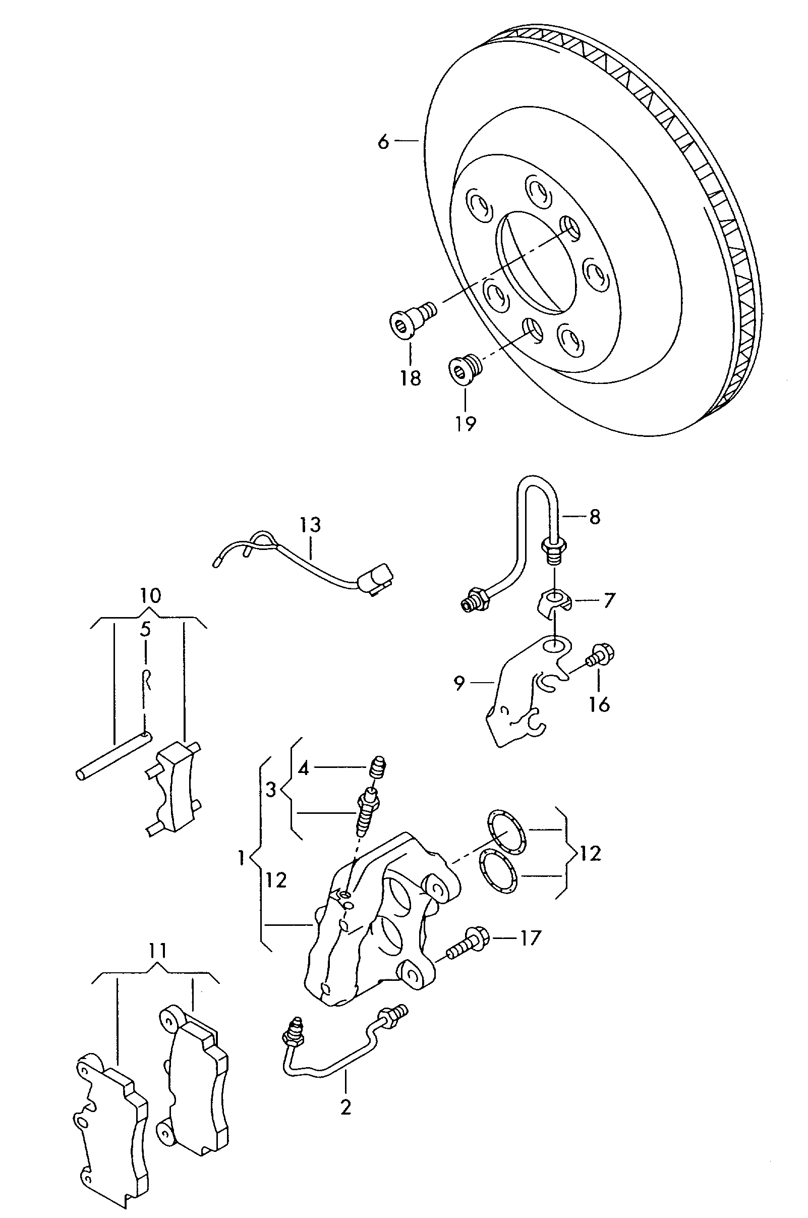 VW 7L0 907 637 C - Senzor de avertizare,uzura placute de frana parts5.com