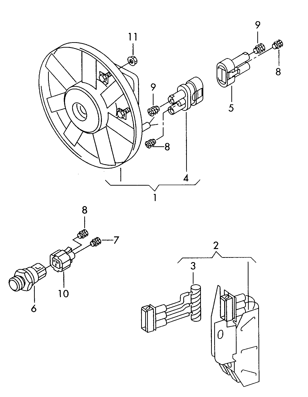 VW 1H0 959 481 B - Temperature Switch, radiator / air conditioner fan parts5.com