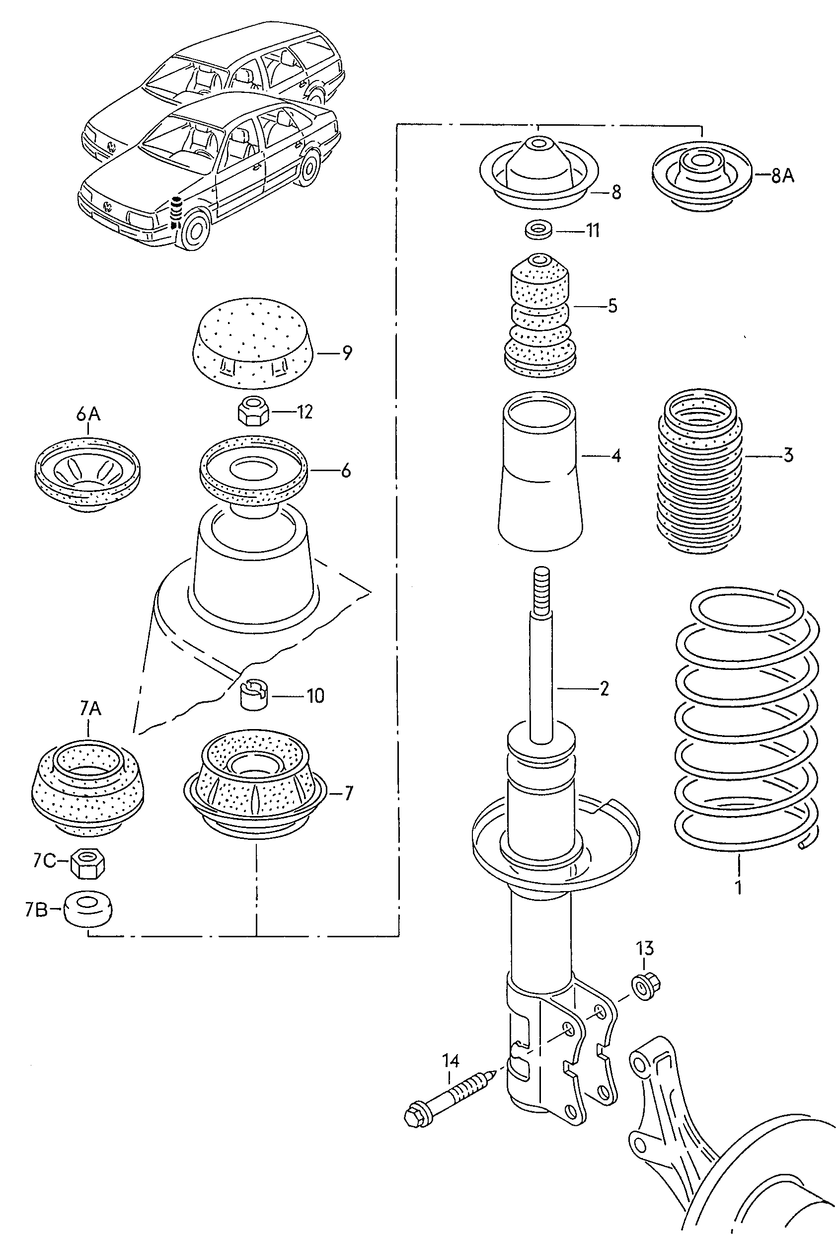 Seat 357 412 331 A - Támcsapágy, gólyaláb parts5.com