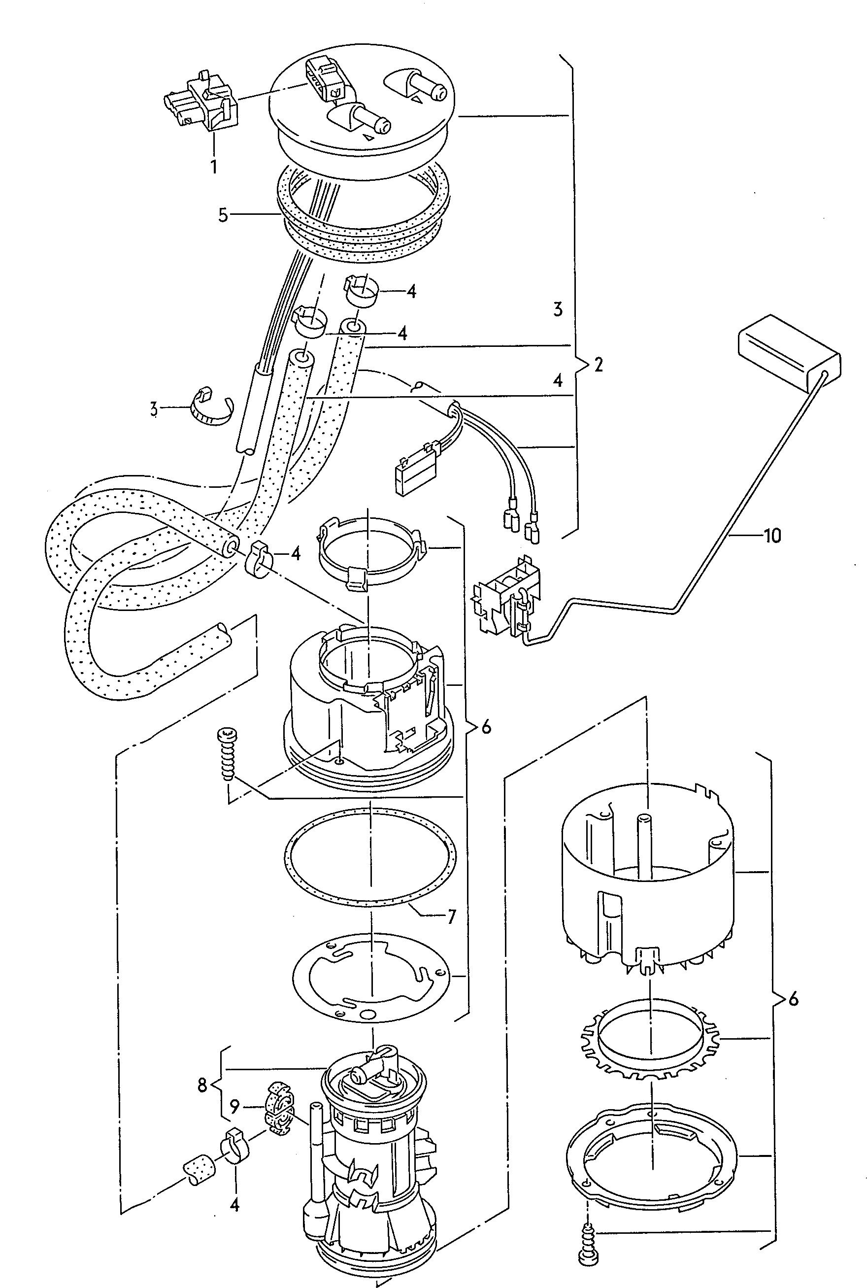 Seat 1H0 919 651N - fuel pump with housing parts5.com