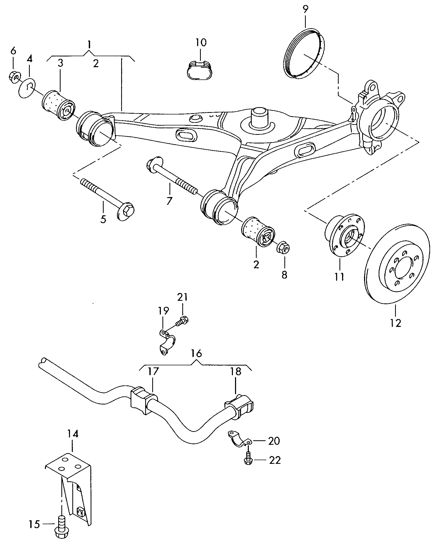 VW 7H0 501 131 A - Mounting, axle beam parts5.com