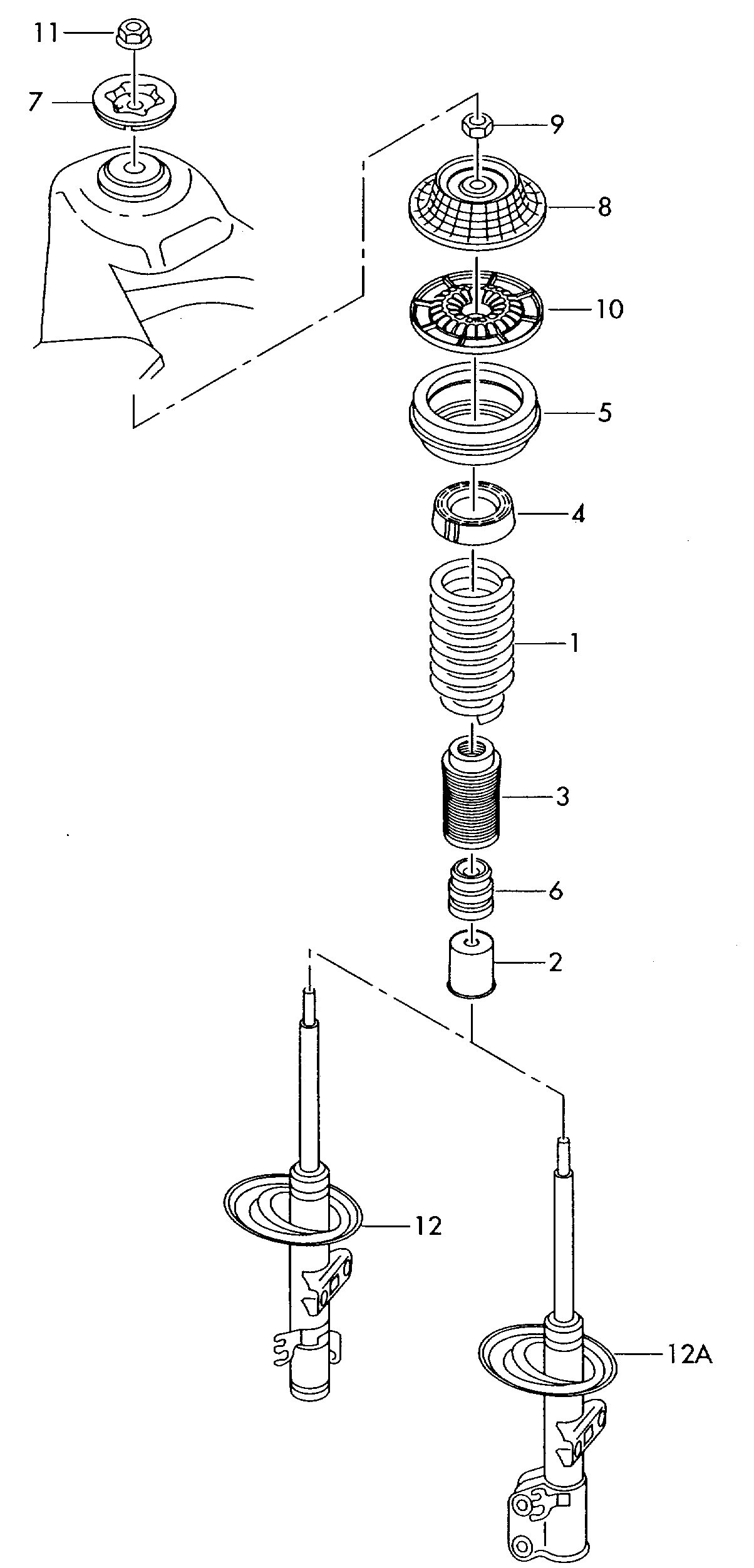 Skoda 7H0412303A - Tampon cauciuc, suspensie parts5.com