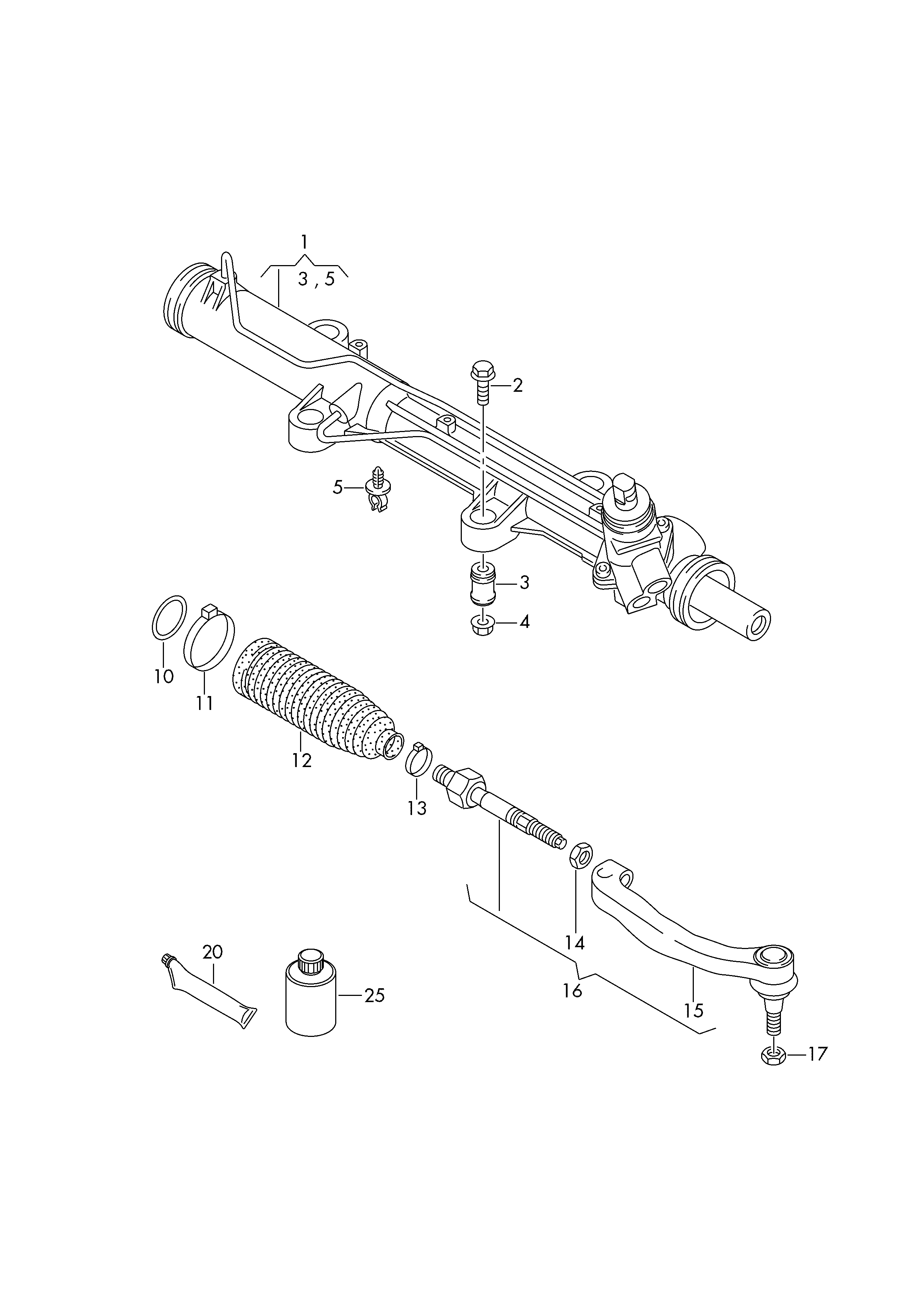 VW 7E0419803 - Drążek kierowniczy poprzeczny parts5.com