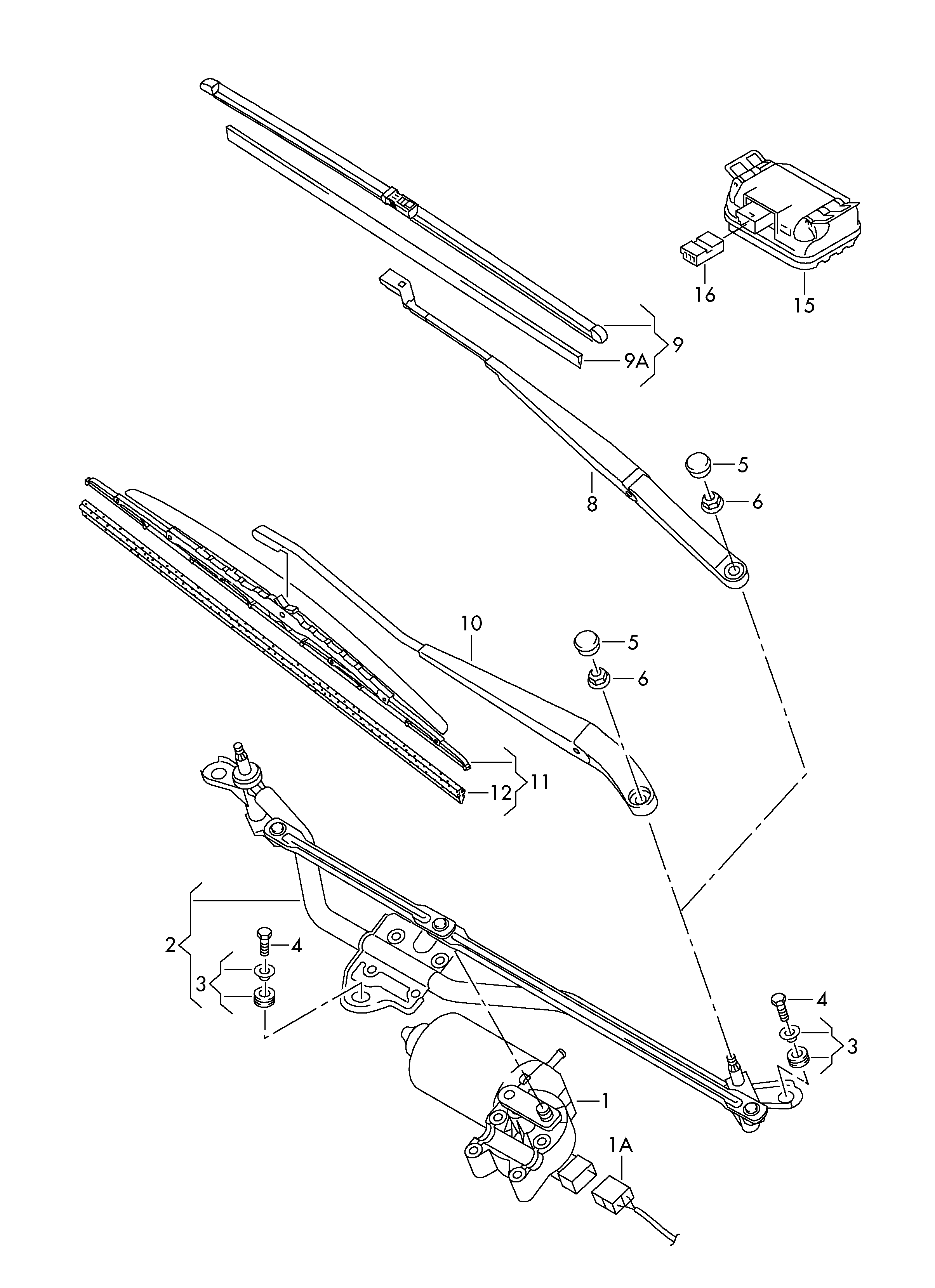 VW 7H1 955 603A - Wiper Linkage parts5.com