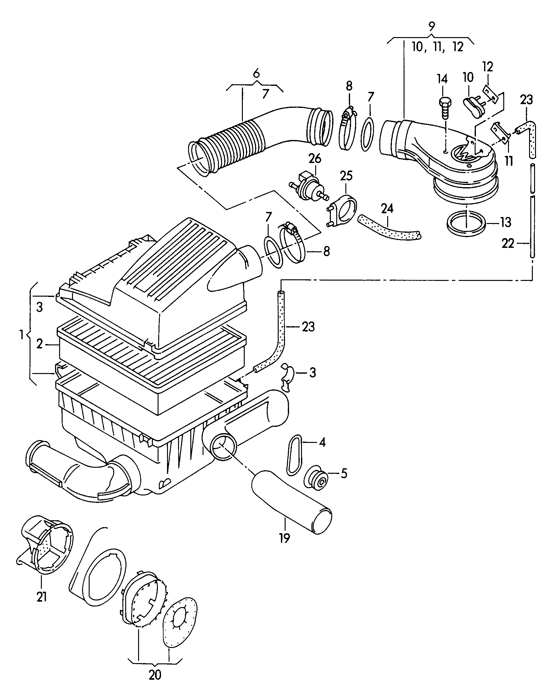 VAG 1H0 129 620 - Filtre à air parts5.com