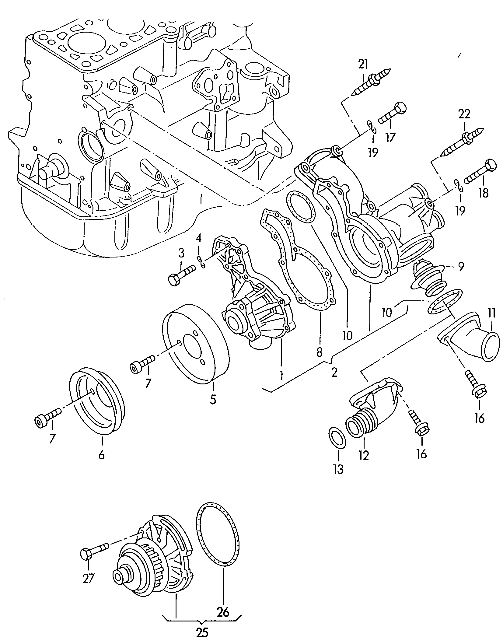 VAG 030 121 005 LX - Pompa apa parts5.com