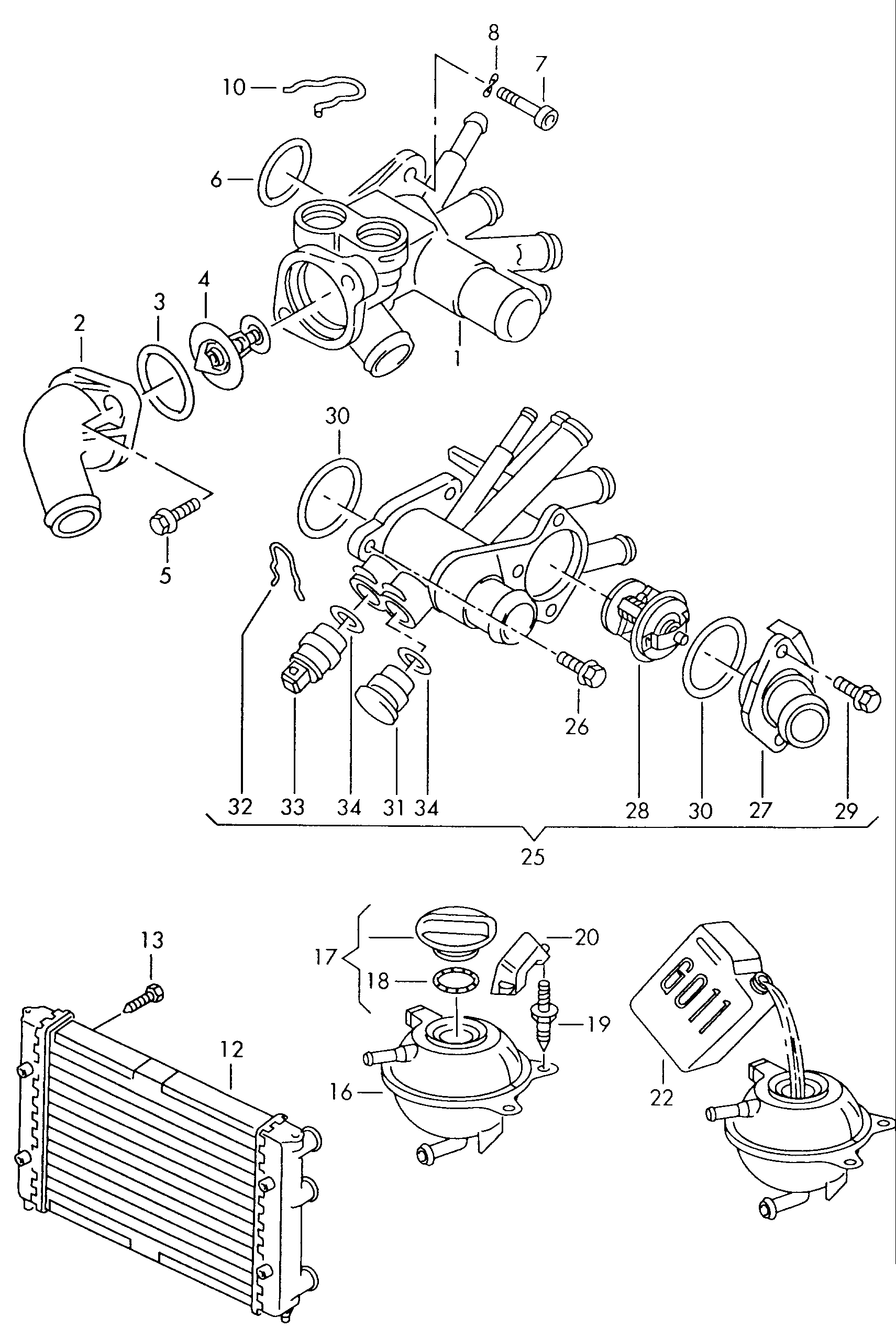 Seat 030 121 113 - Thermostat, coolant parts5.com