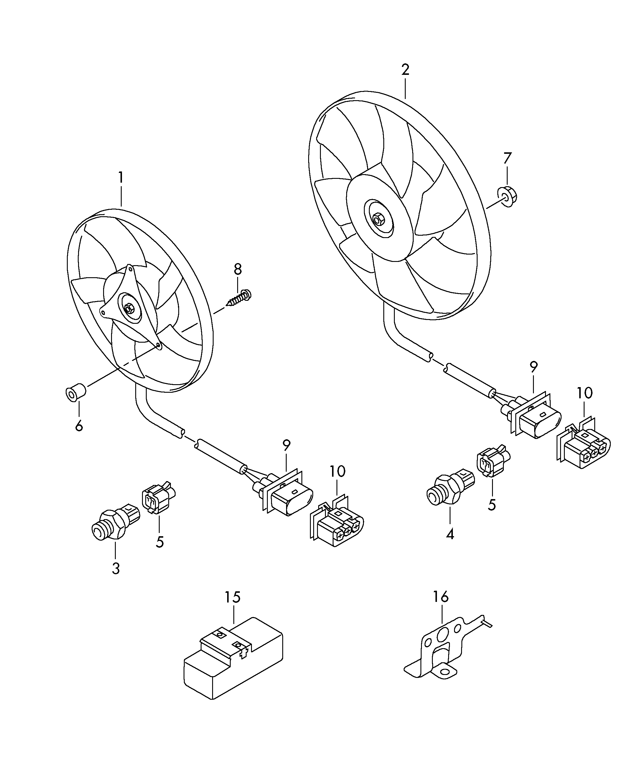 VW 6R0959455C - Fan, radiator parts5.com