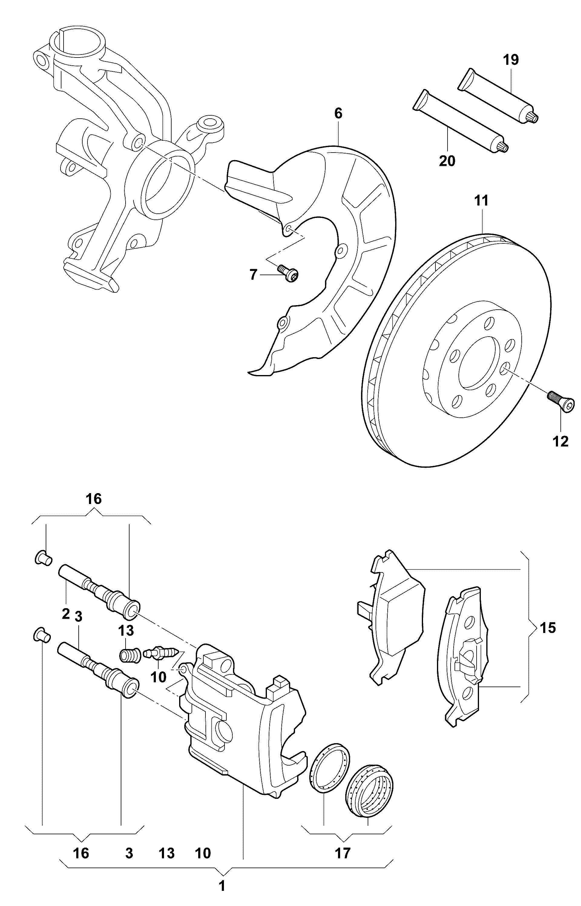 VAG 6R0 698 151 A - Komplet kočnih obloga, disk kočnica parts5.com