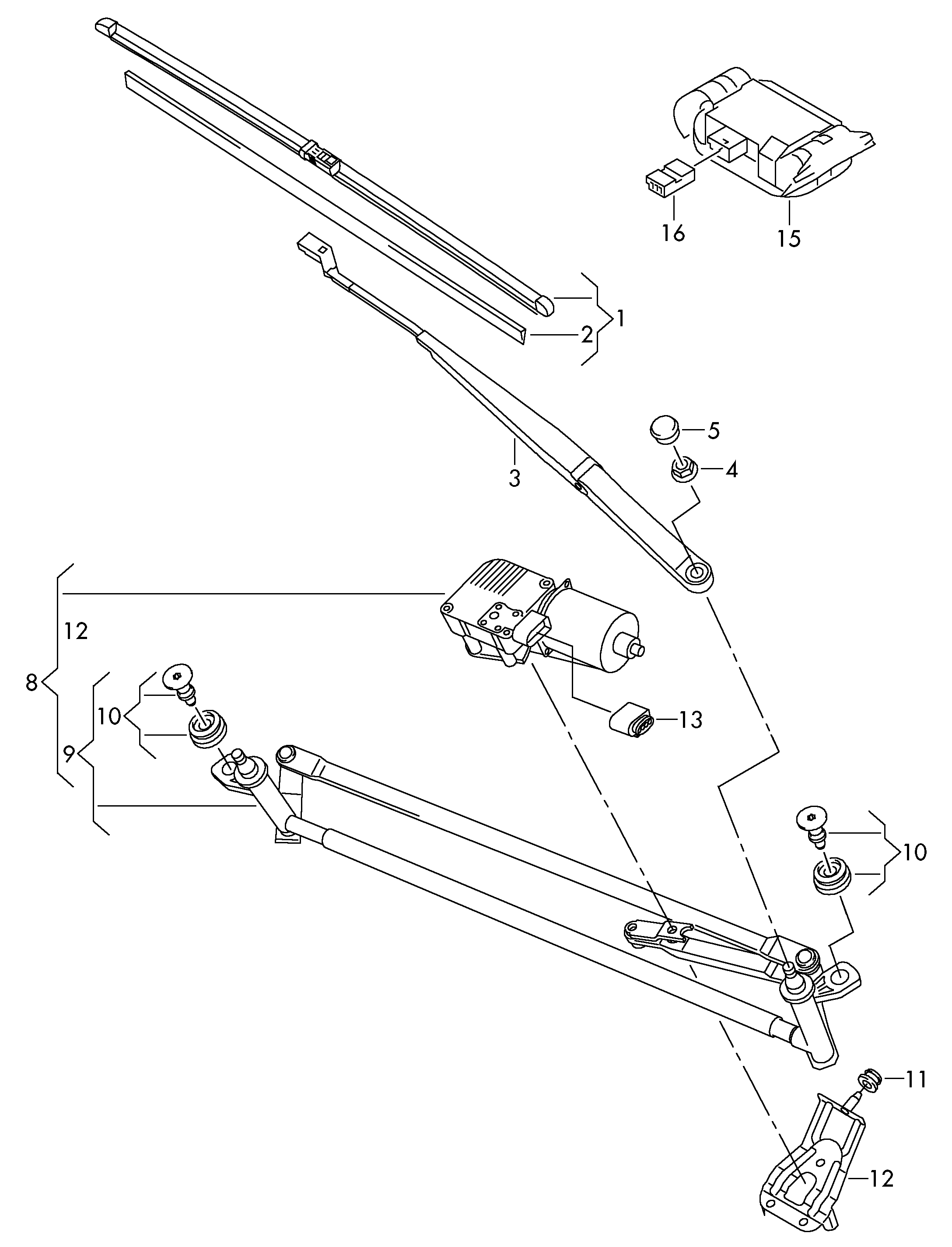 VAG 6R1 998 002 - Wiper Blade parts5.com