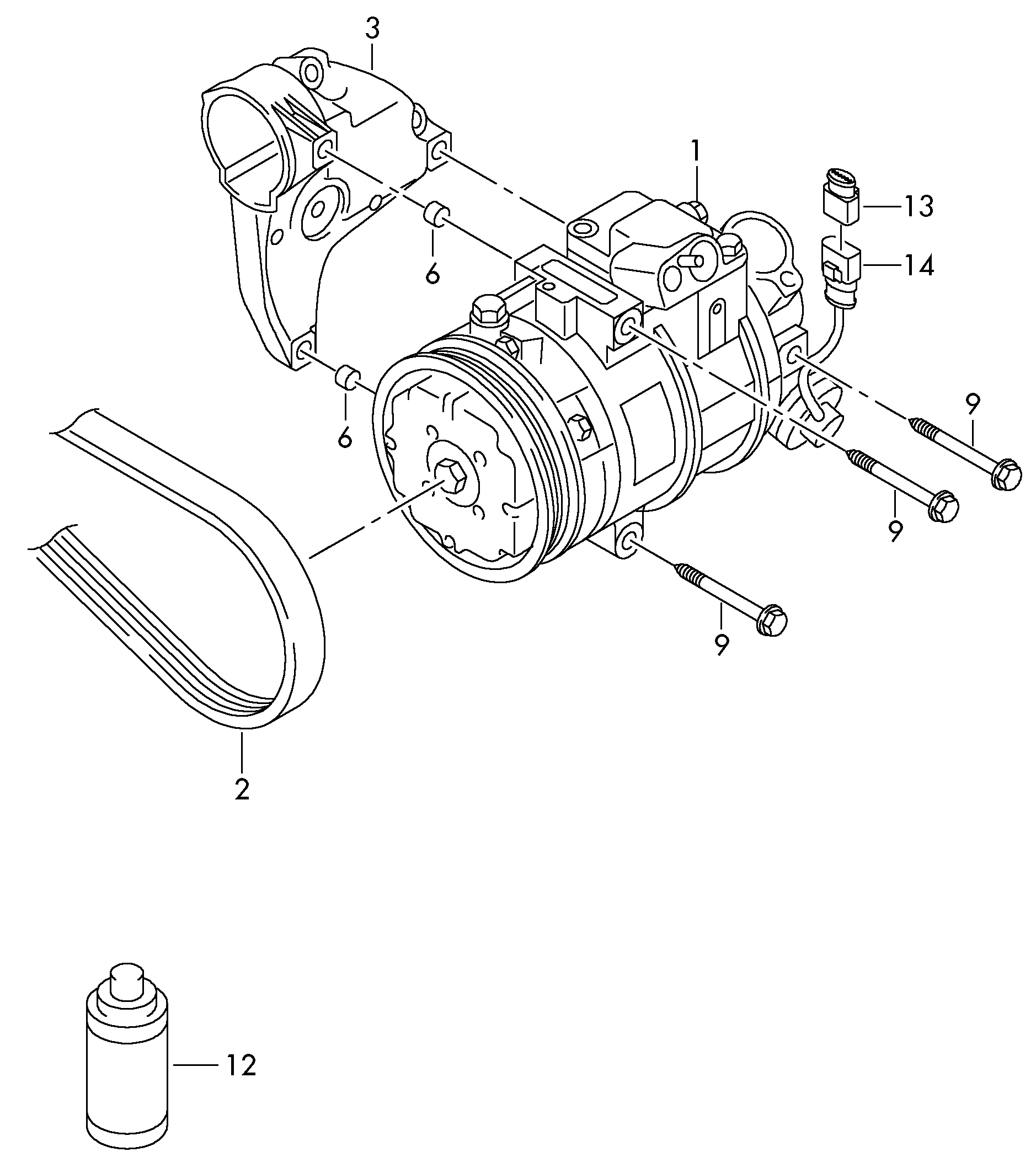 VW 6Q0820808F - Kompressor,kliimaseade parts5.com