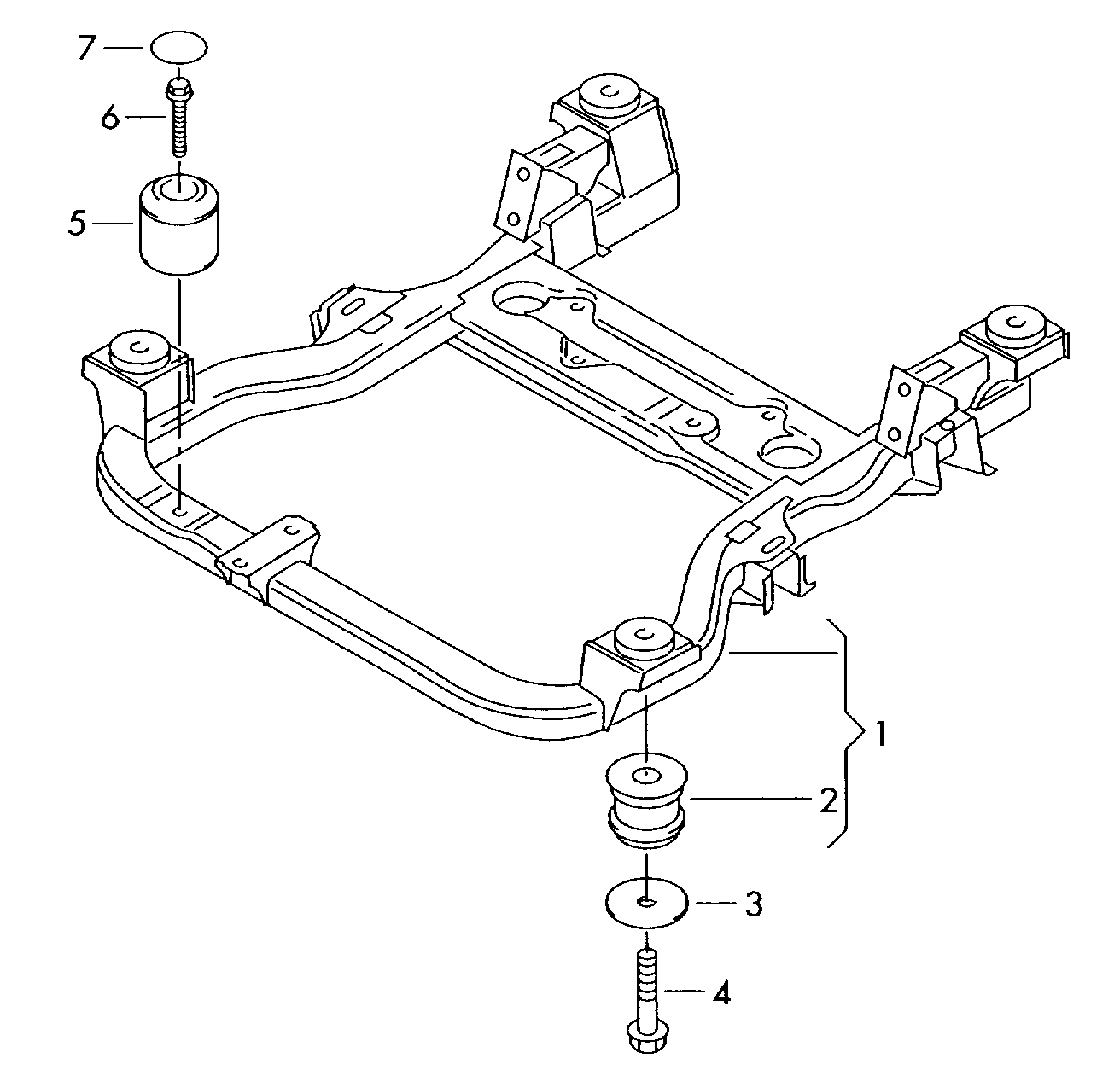 VW 7H0 499 035 D - Mounting, axle beam parts5.com