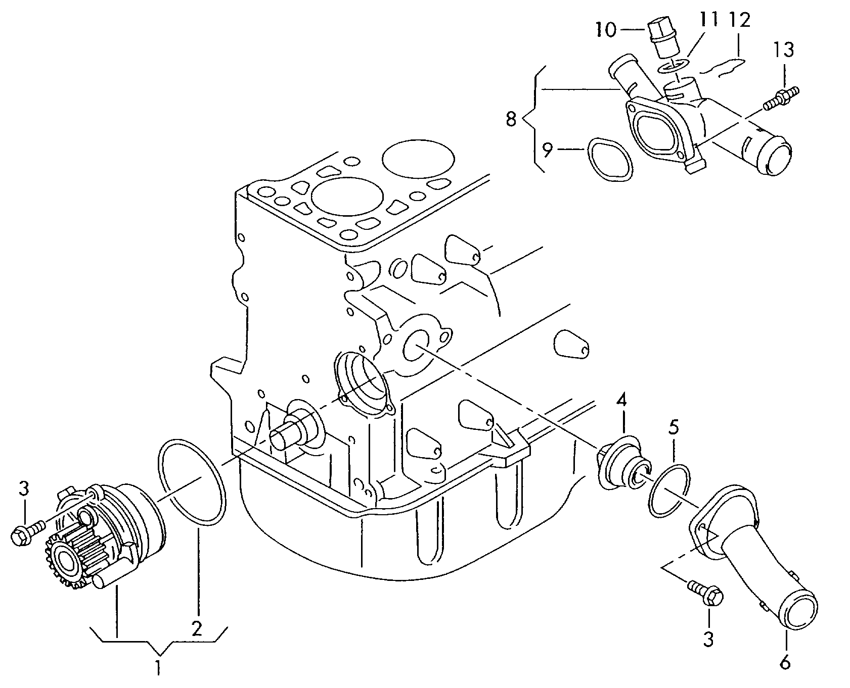 Seat 045 121 011 H - Water Pump parts5.com