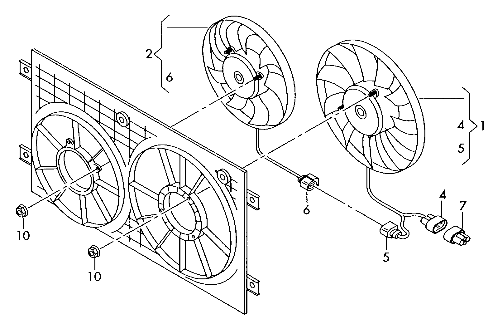 Skoda 1K0 959 455 ES - Ventilátor chladenia motora parts5.com